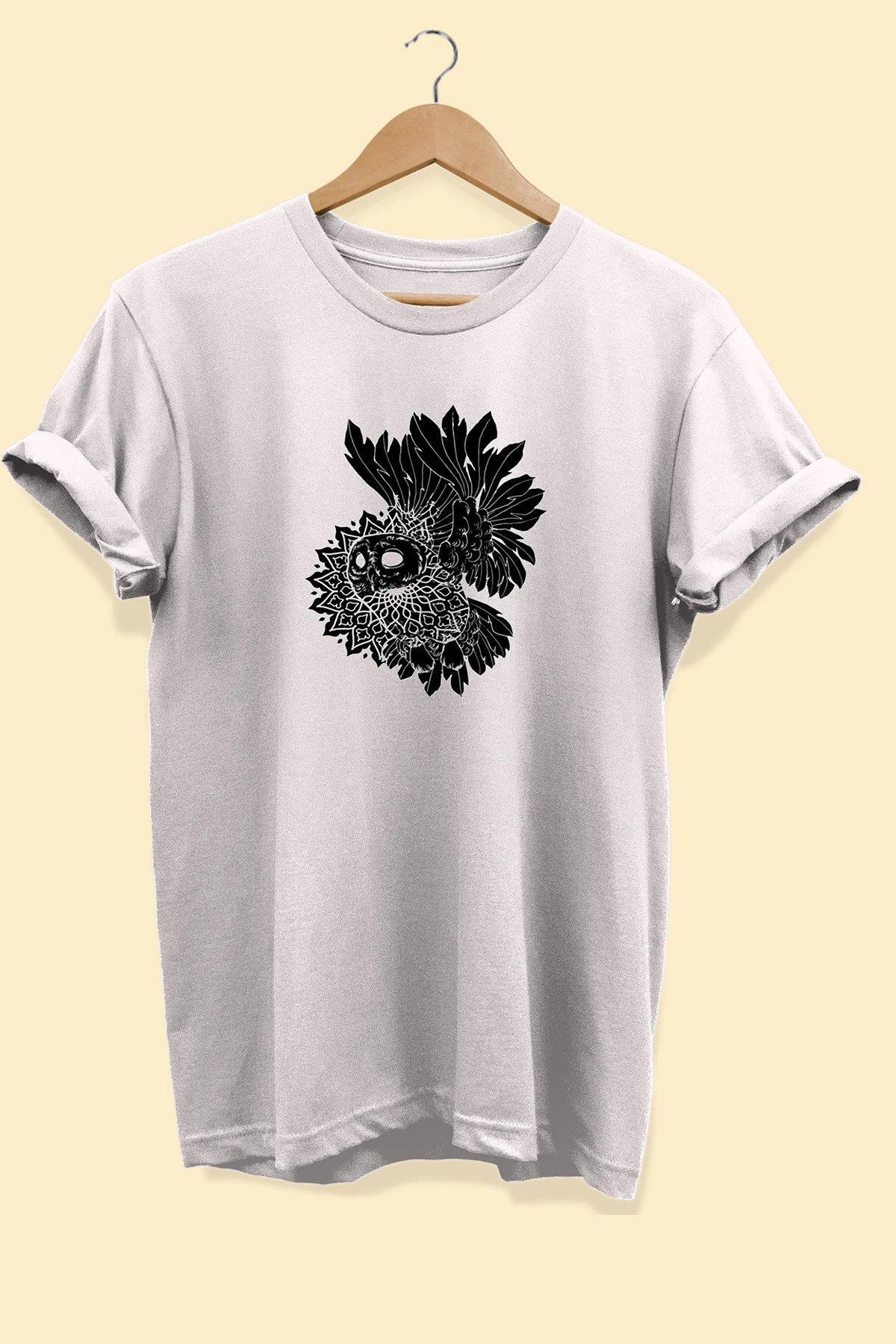 Baykuş Baskılı %100 Pamuk (oversize) Büyük Beden T-shirt