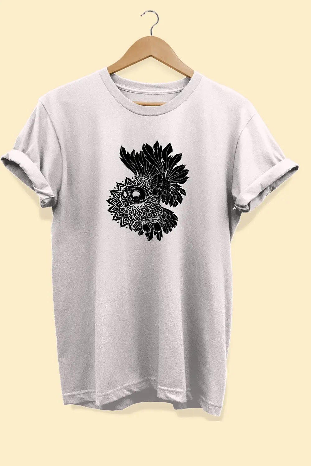 Baykuş Baskılı %100 Pamuk (oversize) Büyük Beden T-shirt