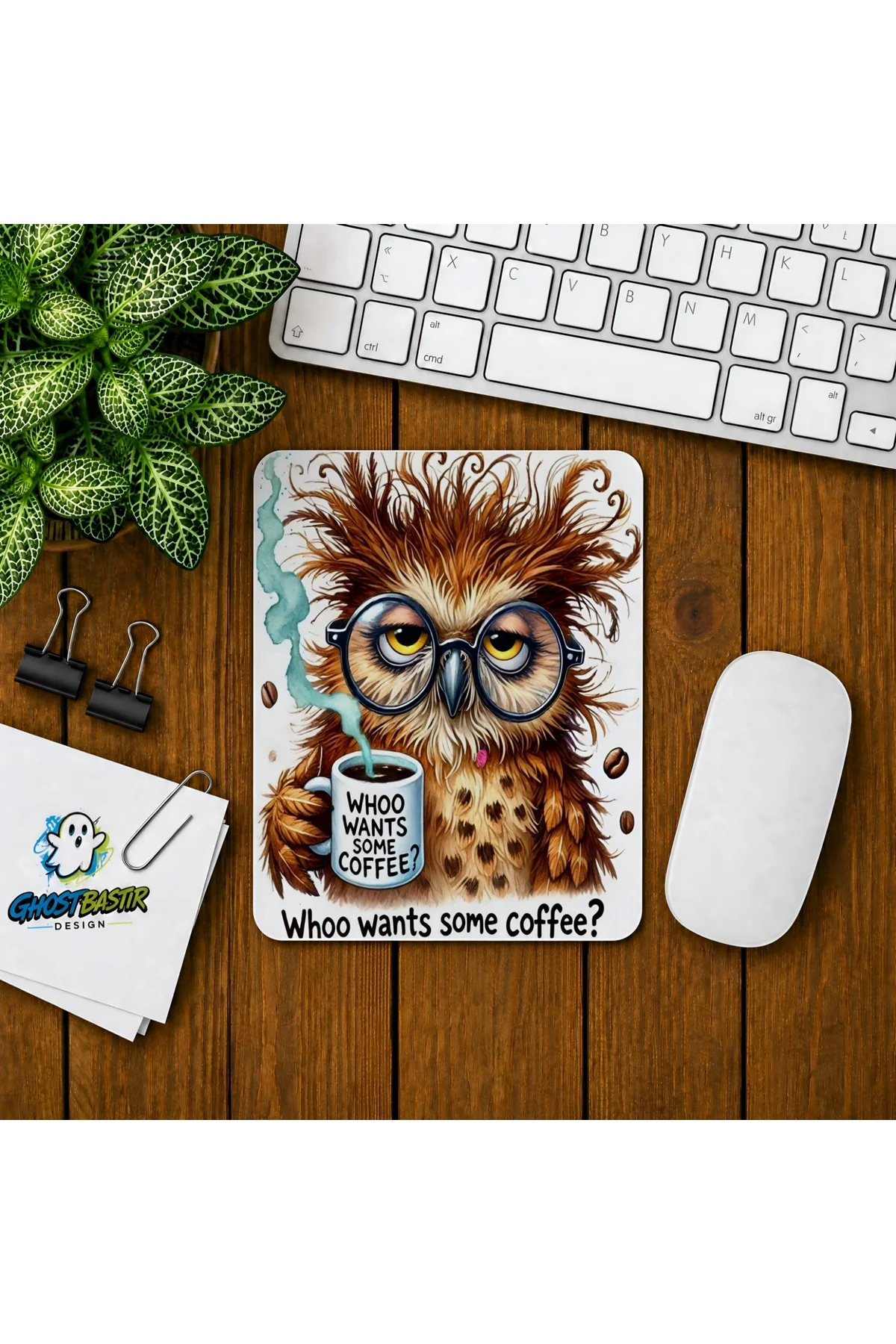 Baykuş Baskılı Oyuncu Mousepad 028