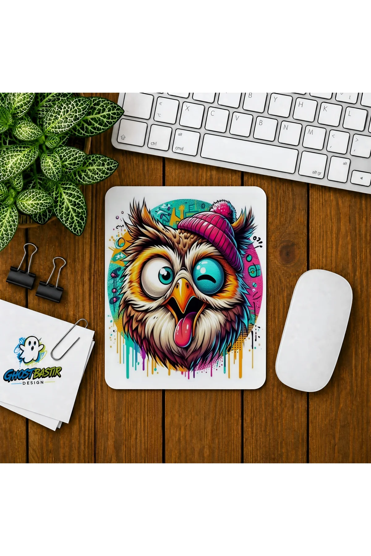 Baykuş Baskılı Oyuncu Mousepad 027