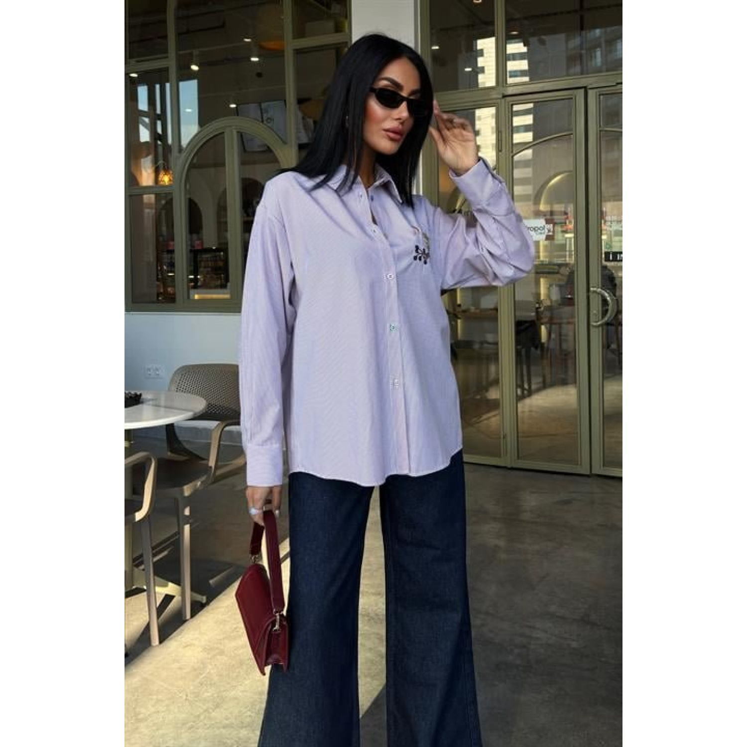 Baykuş Nakışlı Renkli Düğmeli Lucky Life Kadın Çizgili Kazak