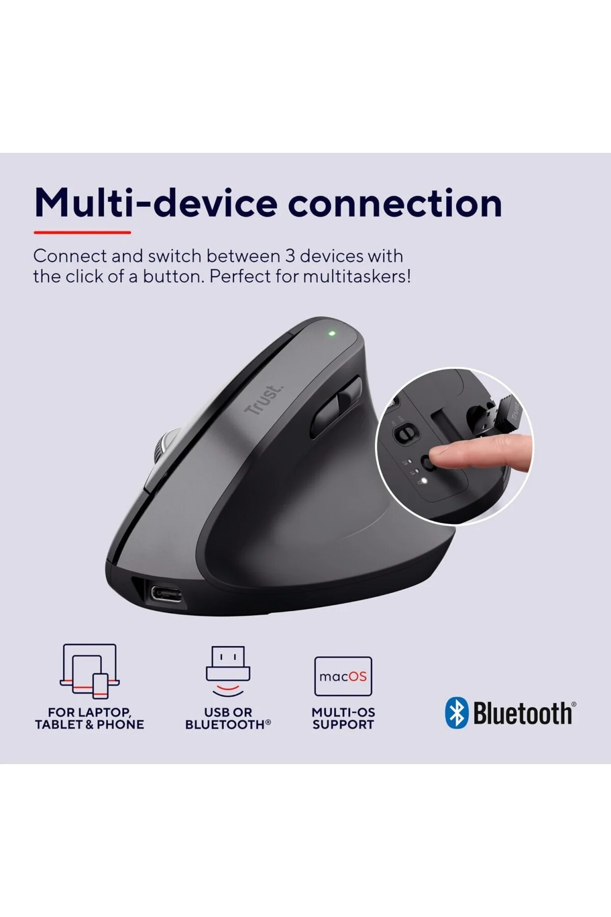 Bayo+ Ergonomik Kablosuz Mouse-Syh