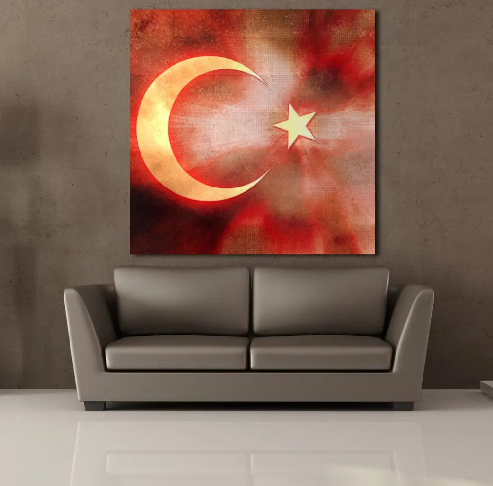 BAYRAĞIN IŞILDAMASI KANVAS TABLO BAYRAĞIN IŞILDAMASI KANVAS TABLO