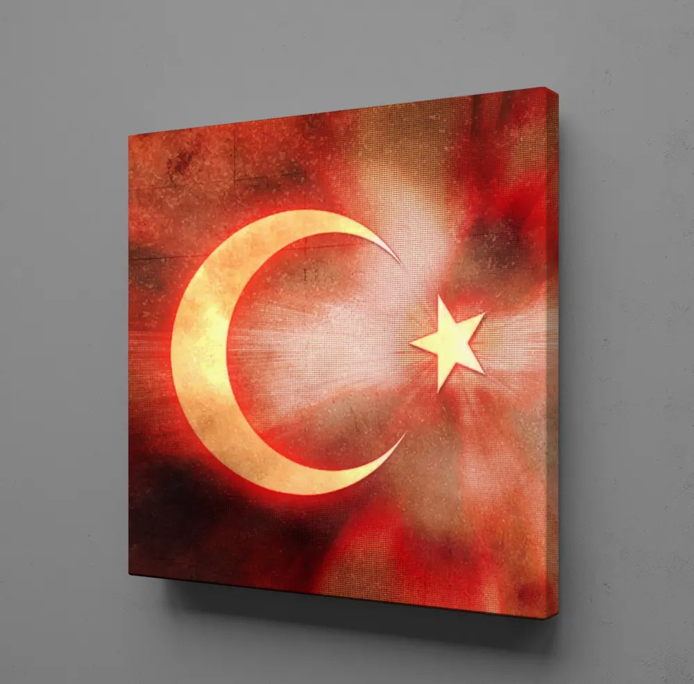 BAYRAĞIN IŞILDAMASI KANVAS TABLO BAYRAĞIN IŞILDAMASI KANVAS TABLO