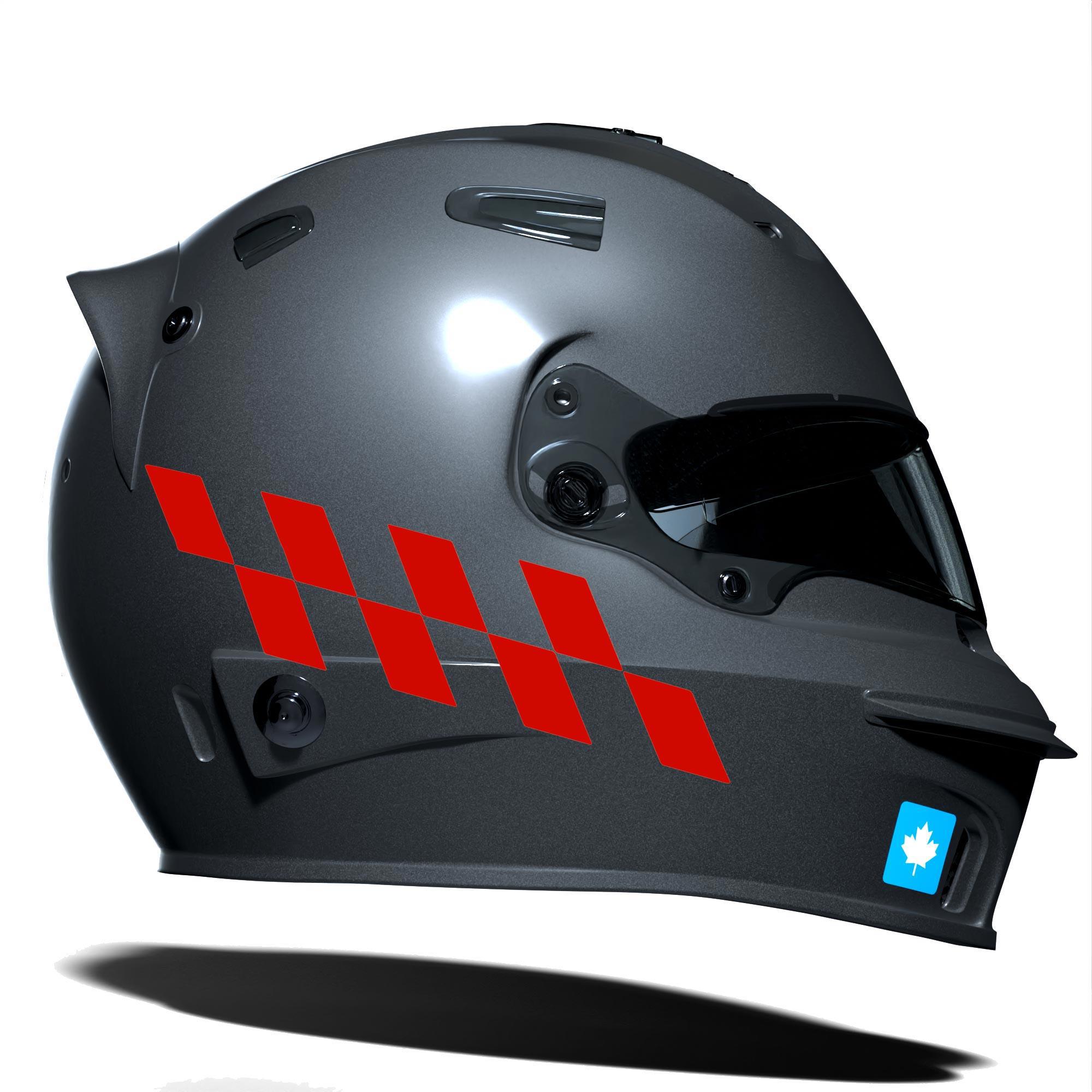Çinar Extreme Bayrak Kirmizi Damali Kask Motosiklet Sticker Takimi Çinar Extrem