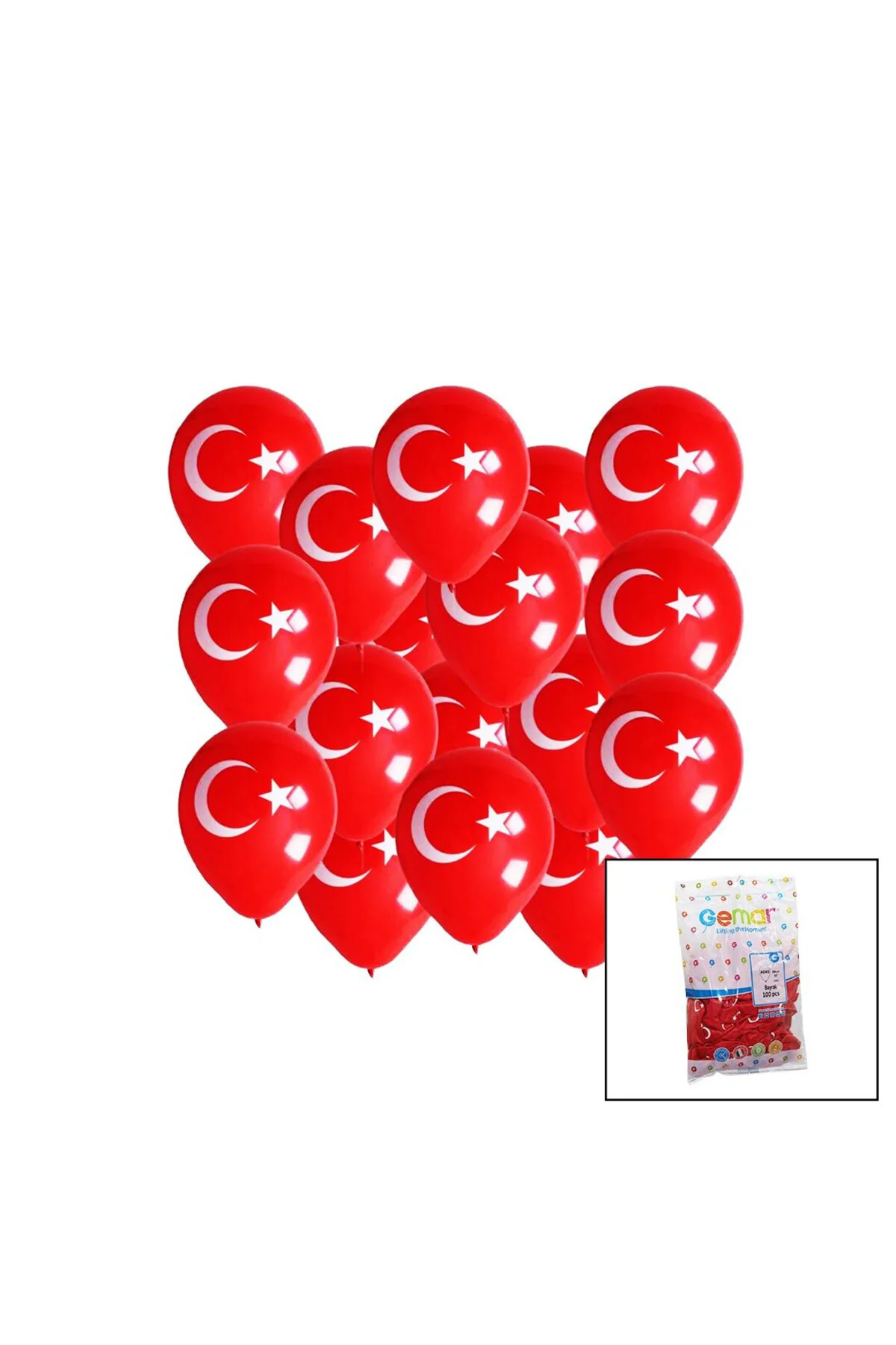 Bayrakli Balon  10 İnç - 26cm - 100pcs  Go5060gok160171