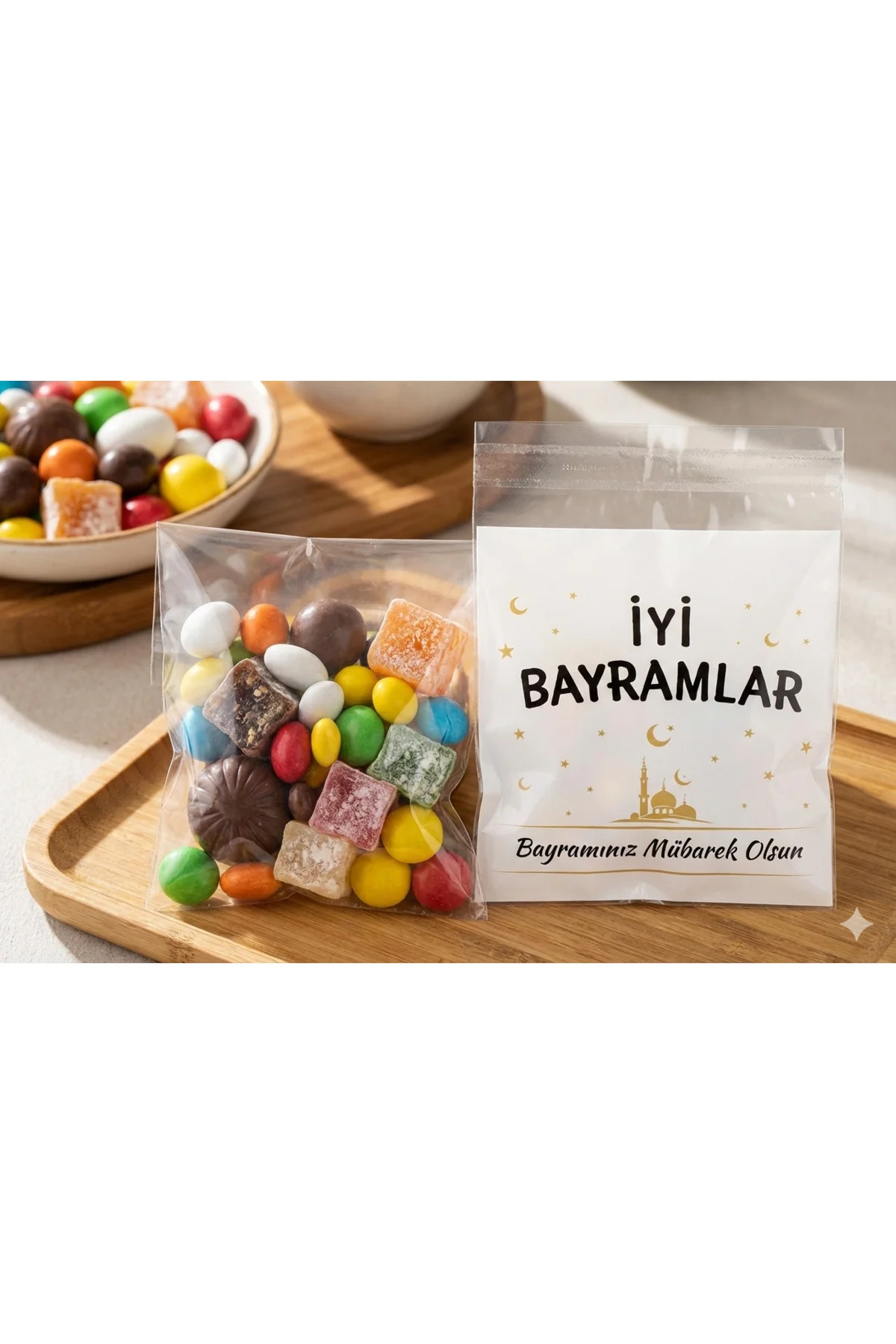 Bayram Özel Poşet Kendinden Yapışkanlı Şeffaf Torba – 10x10 cm - 