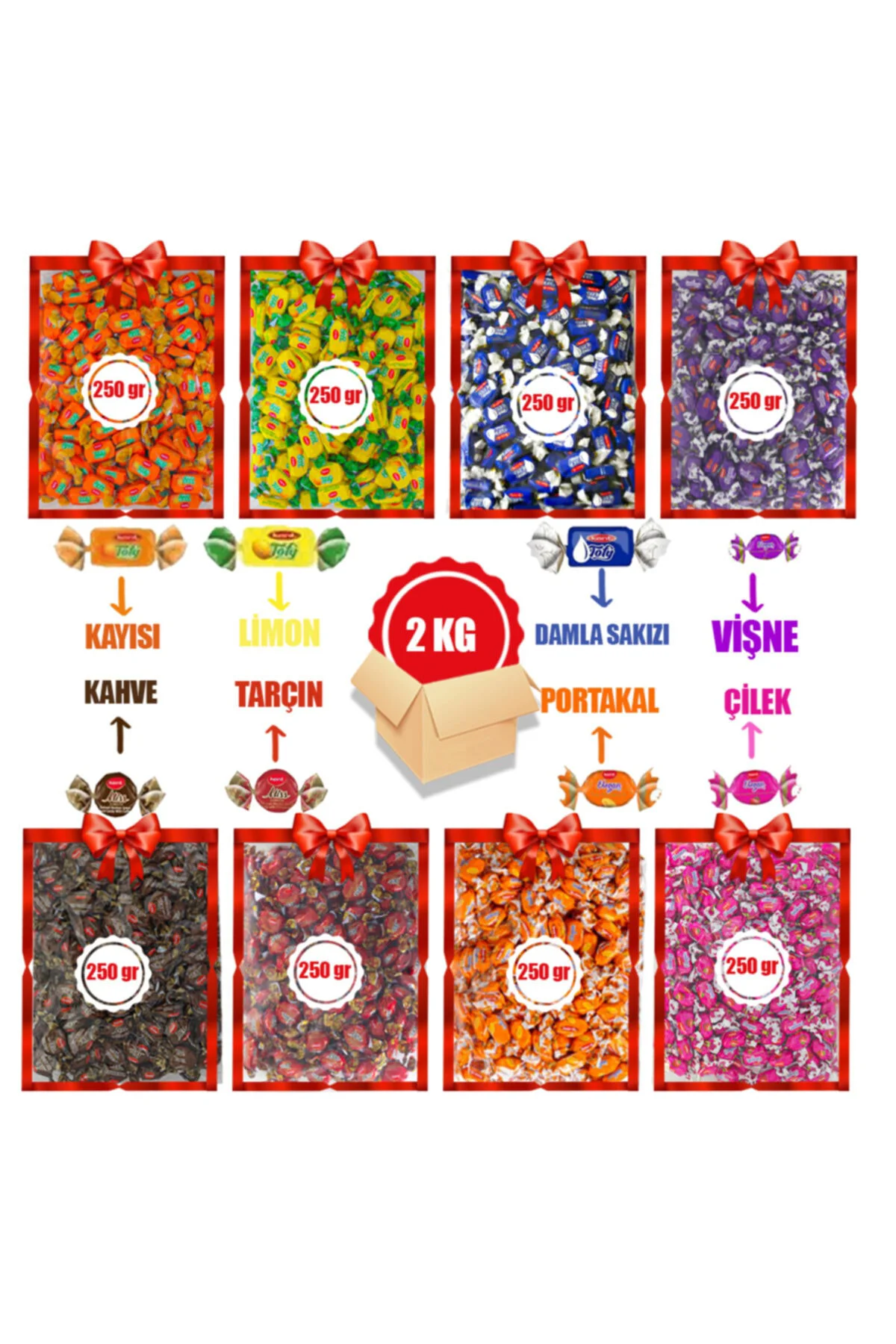 Bayram Şekeri 8 X 250 Gr Bayram Kolisi(BAZI ÇEŞİTLER TÜKENİNCE BA
