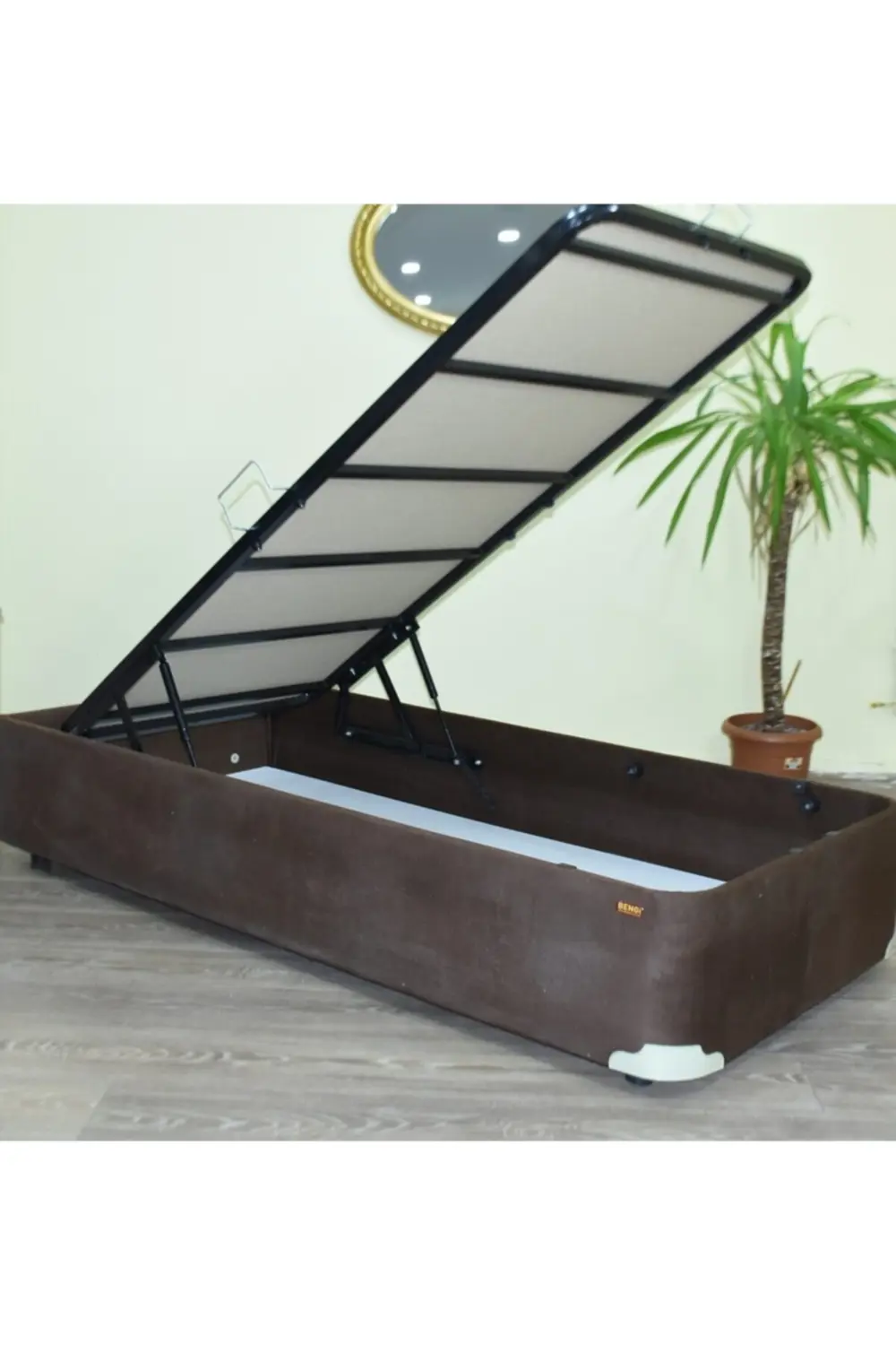 Baza 18228 Taytüy Kahve Renk Kumaş  Metal Transmisyon Çelik Baza1