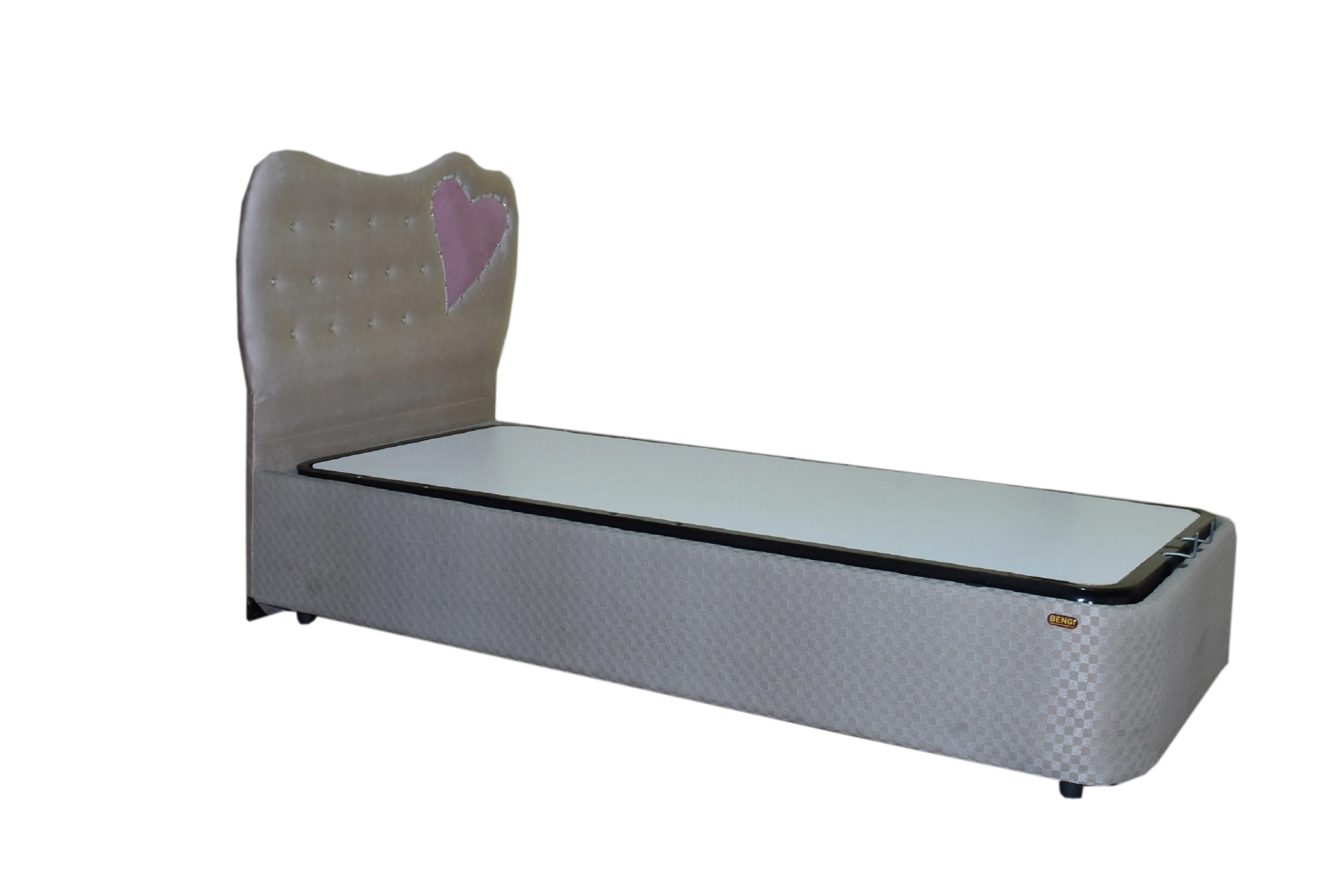Baza Başlık 19701 Standart Kahve Model  Kalp başlık  90*190 cm El