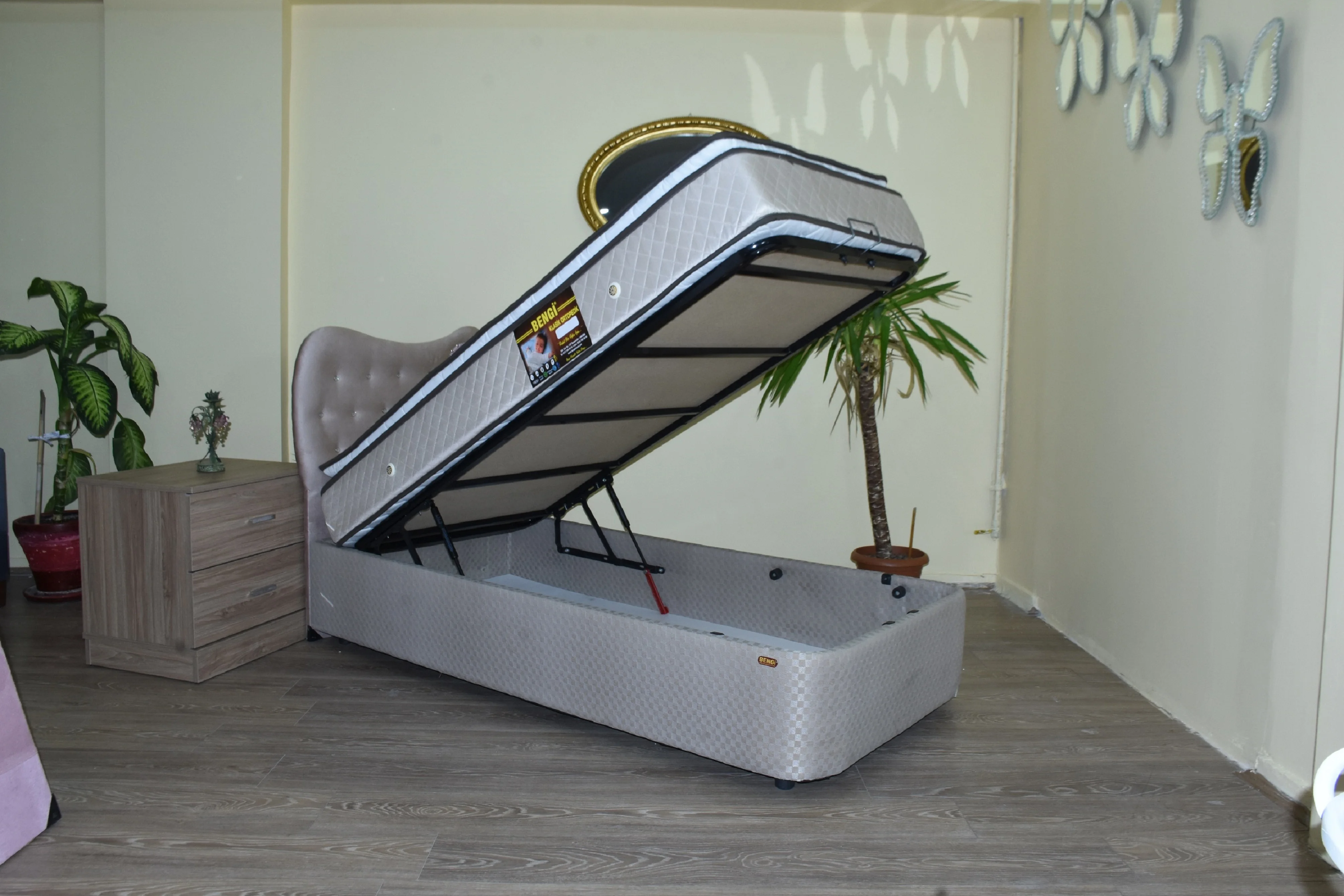 Baza Başlık Yatak 13535 Model 90*190 Standart Kumaş Pedli Ortoped
