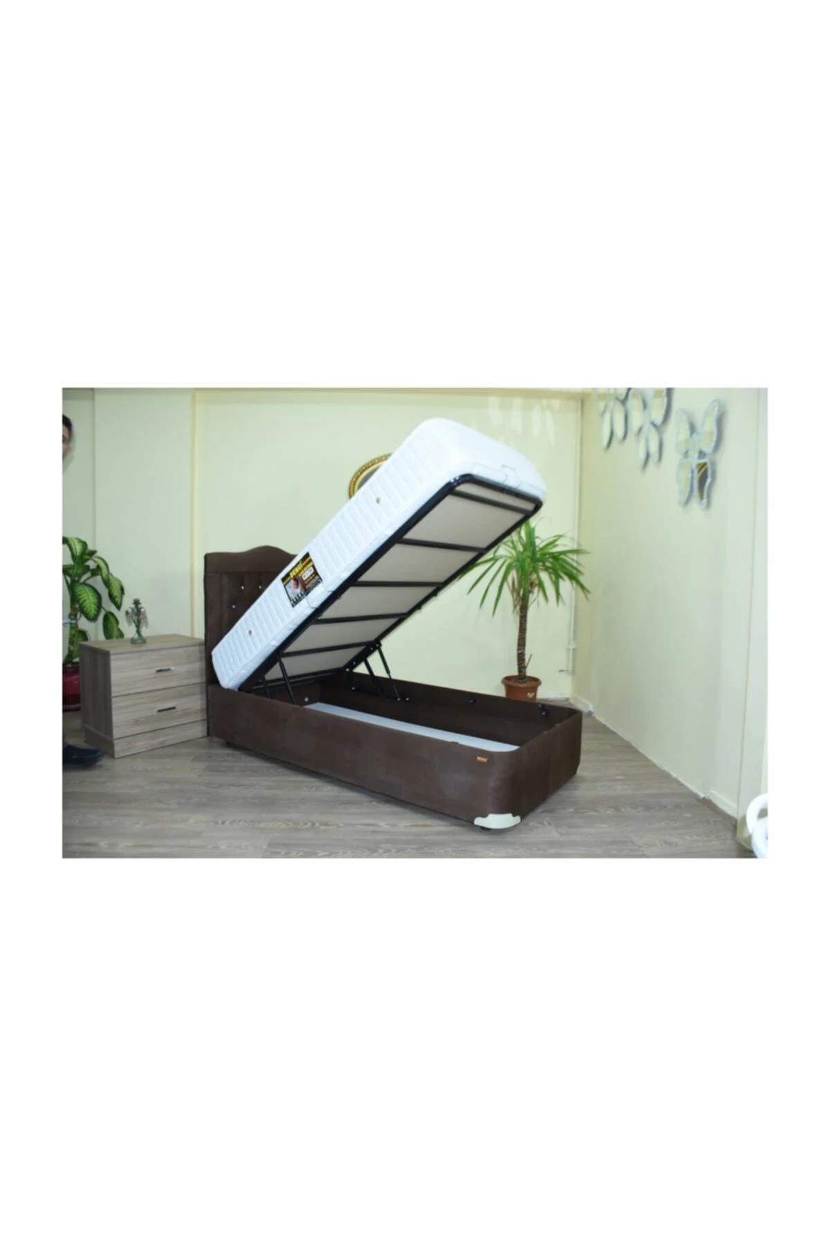 Baza Başlık Yatak 18236 Taytüy Kahve Metal Baza Full Ort Yatak 120*200 El Yapım - Görsel 3