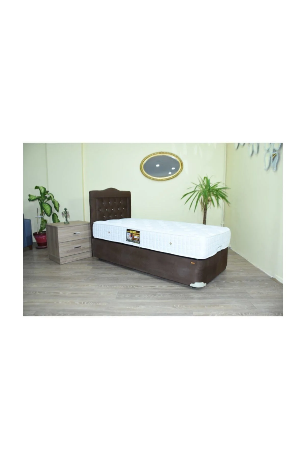 Baza Başlık Yatak 18236 Taytüy Kahve Metal Baza Full Ort Yatak 120*200 El Yapım - Görsel 2