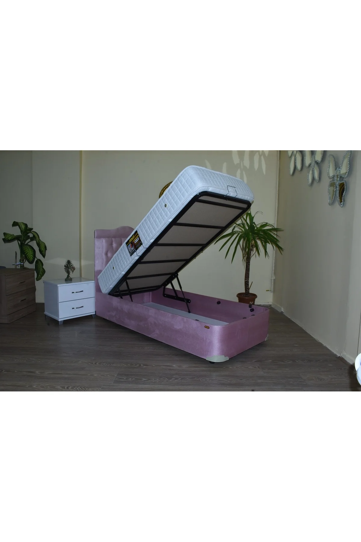 Baza Yatak Başlık 14237 Ful Ortapedik Yatak Taytüy Pembe Silin Metal 100*200 Baza Yatak Başlık 14237 Ful Ortapedik Yatak Taytüy Pembe Silin Metal 100*200 - Görsel 2