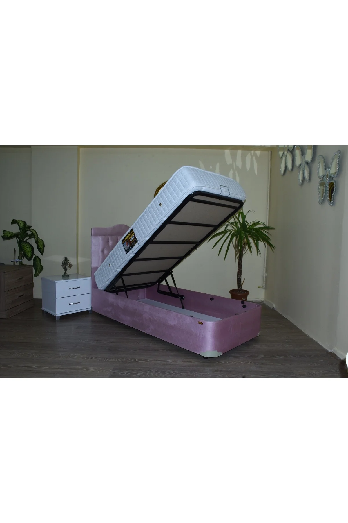 Baza Yatak Başlık 14237 Ful Ortapedik Yatak Taytüy Pembe Silin Metal 100*200 Baza Yatak Başlık 14237 Ful Ortapedik Yatak Taytüy Pembe Silin Metal 100*200