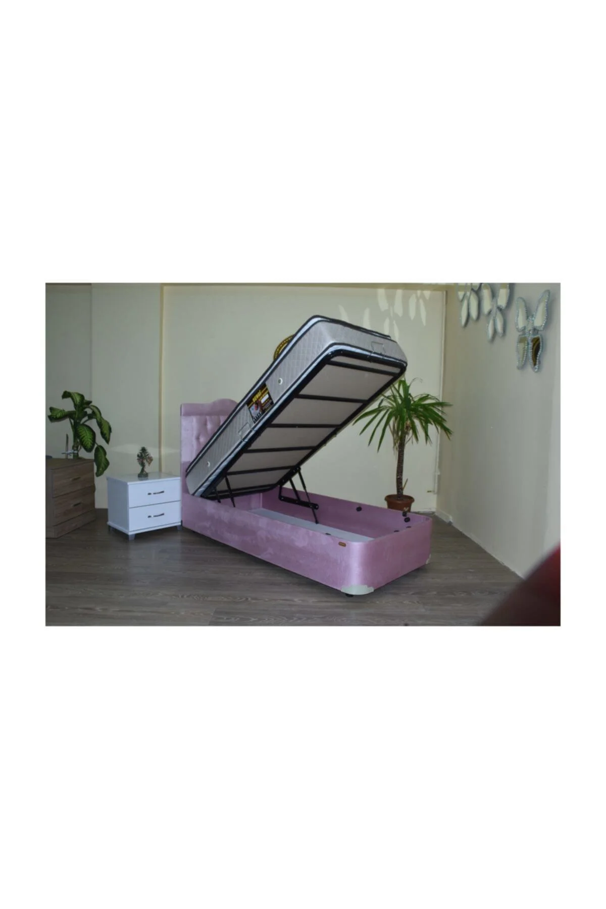 Baza Yatak Başlık 17473 TayTüy Pembe Fırın Boya Pamuk kumaş pedli 100*200 Baza Yatak Başlık 17473 TayTüy Pembe Fırın Boya Pamuk kumaş pedli 100*200 - Görsel 2