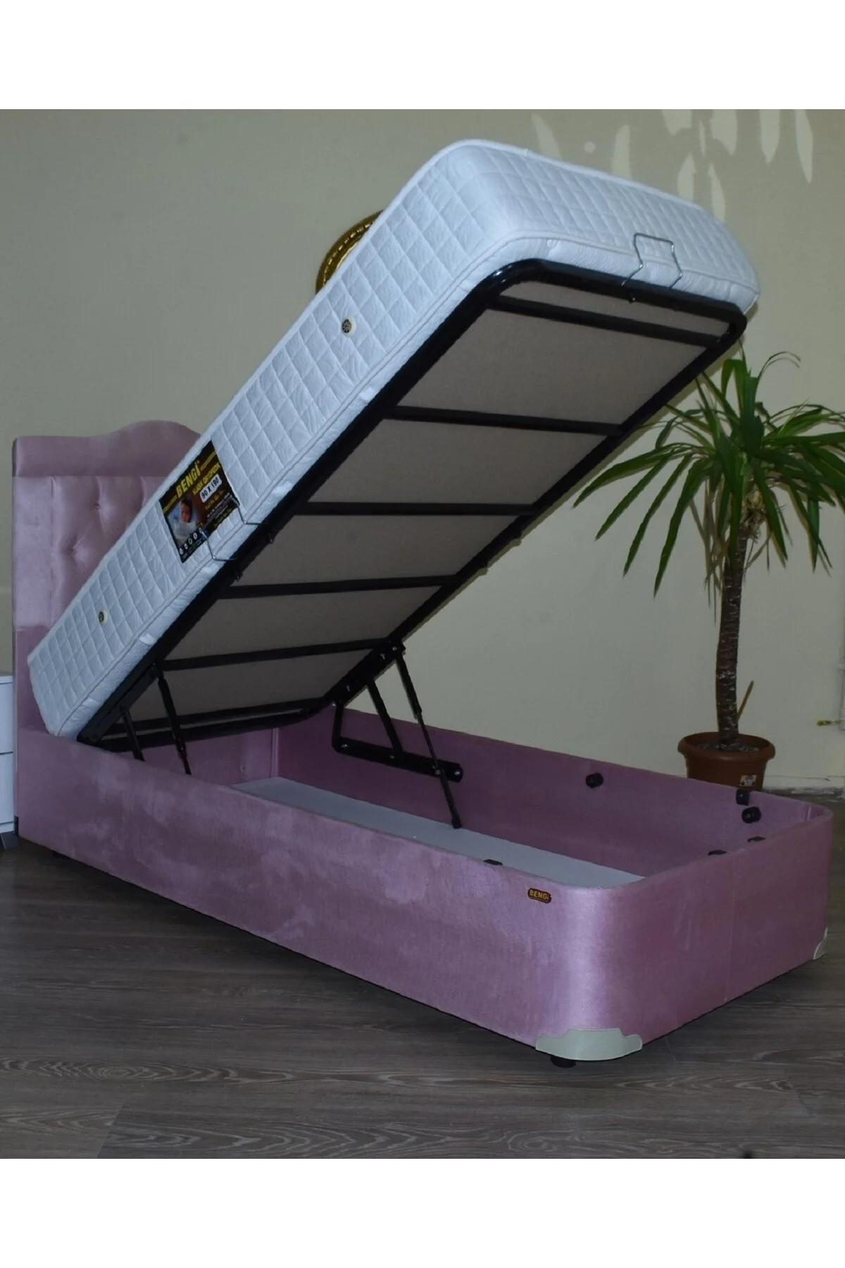 Baza Yatak Başlık Ortopedik 14236 Yatak Taytüy Mavi Silin Metal 90*190 ElYapım - Görsel 2