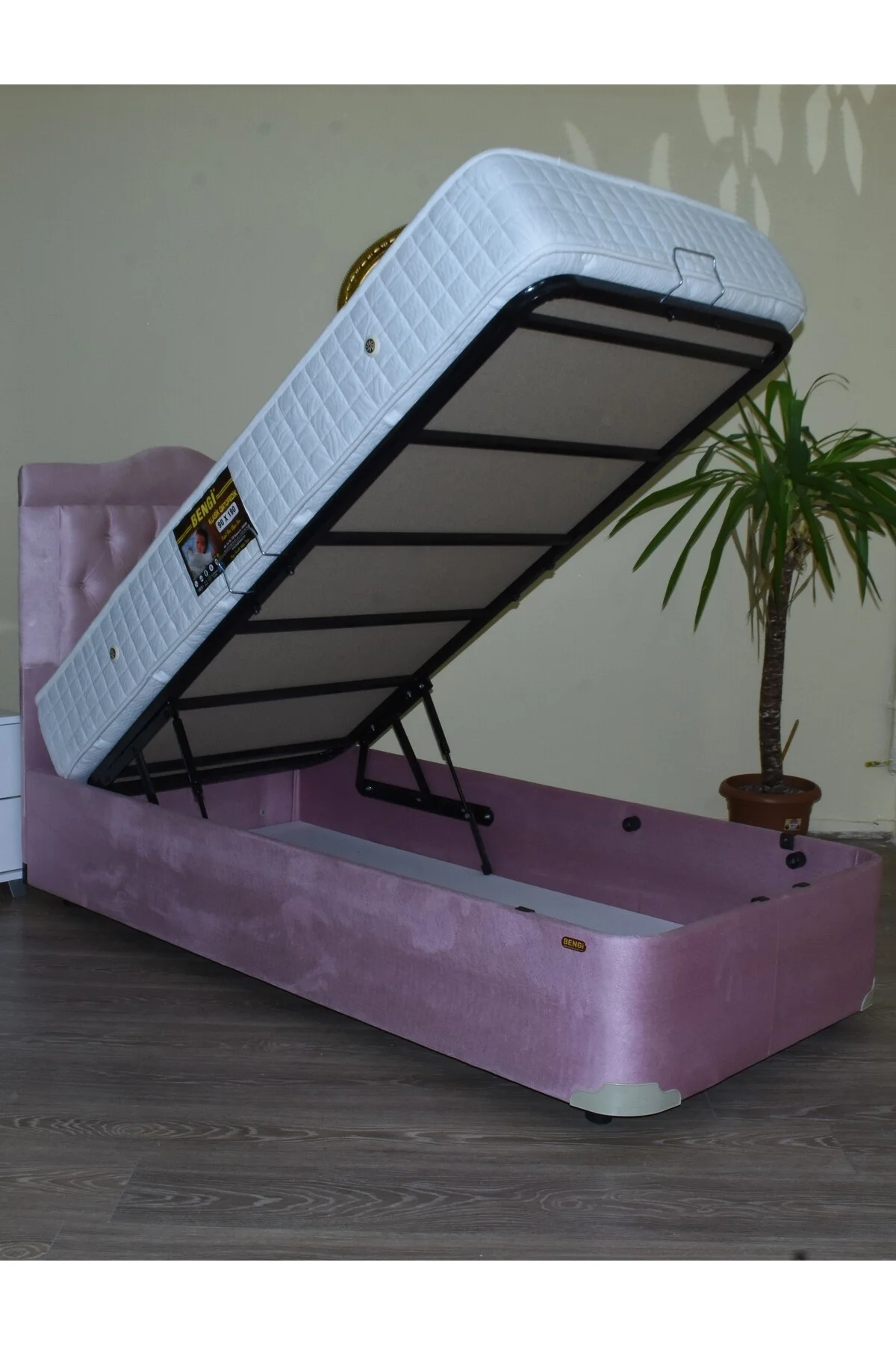 Baza Yatak Başlık Ortopedik 14236 Yatak Taytüy Mavi Silin Metal 90*190 ElYapım - Görsel 4