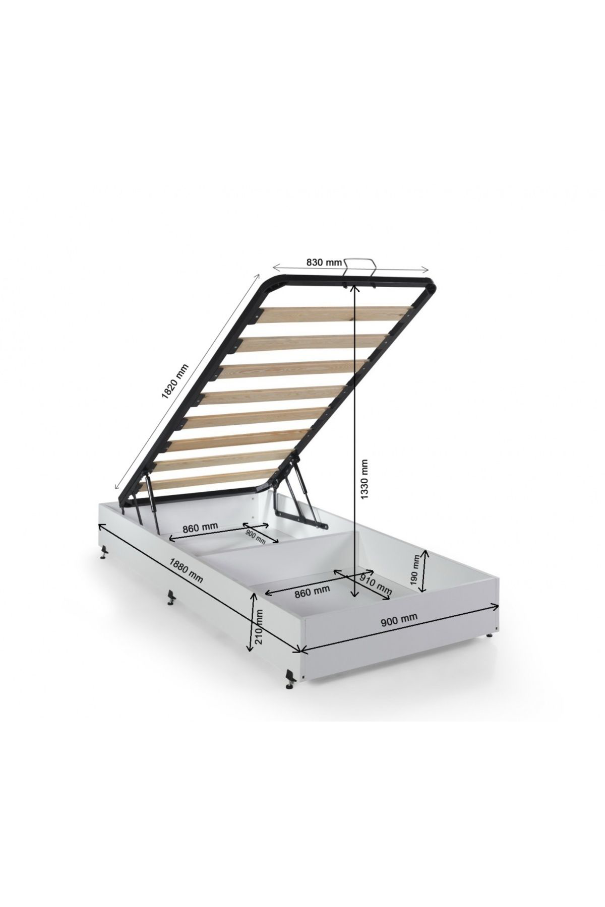 Ferramini Bazalı Arabalı Yatak Kırmızı Kapıları Açılan Mustang Full Ledli K