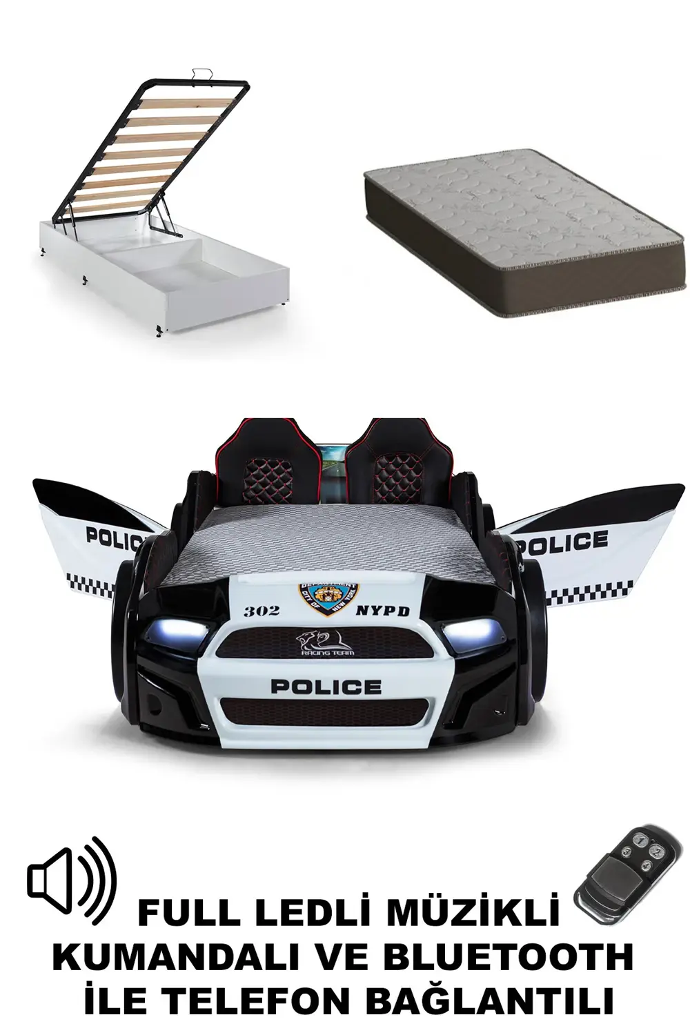 Bazalı Arabalı Yatak Polis Kapıları Açılan MST Full Ledli Kumanda