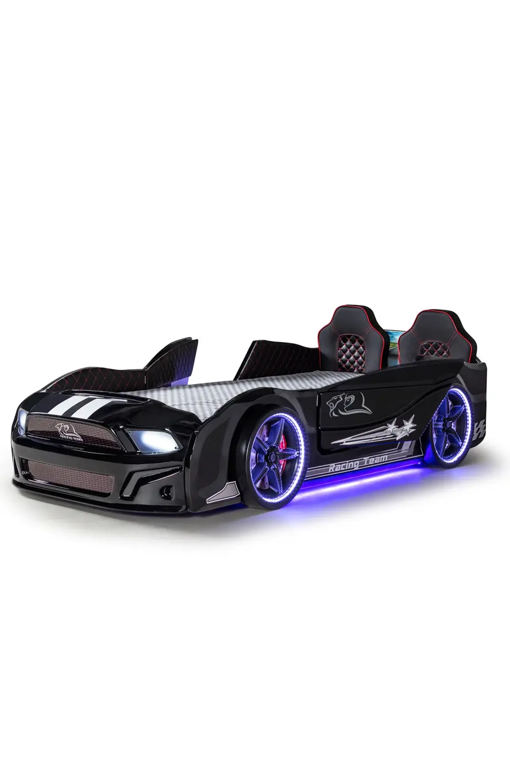 Bazalı Arabalı Yatak Siyah Kapıları Açılan Mustang Full Ledli Kum