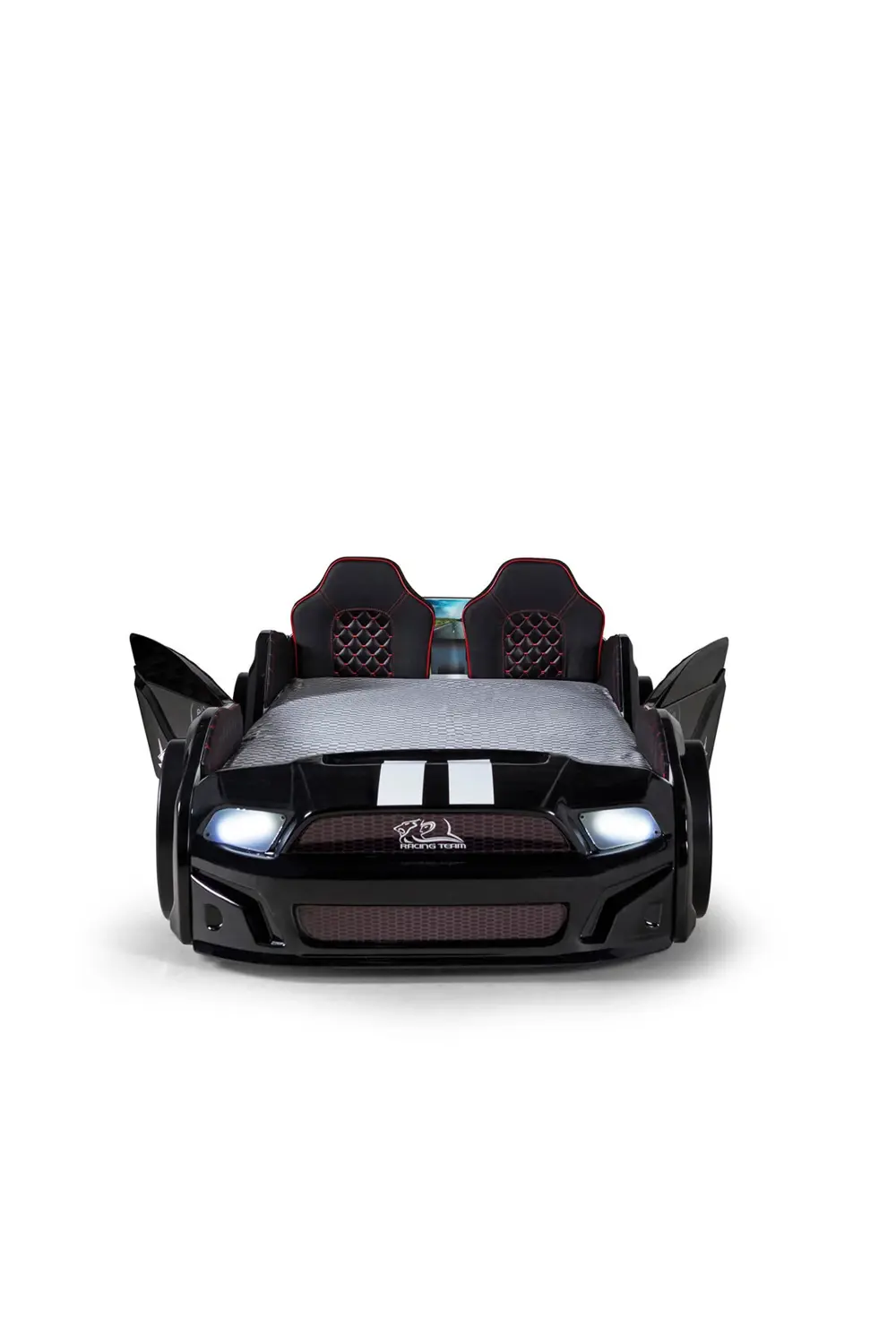 Bazalı Arabalı Yatak Siyah Kapıları Açılan Mustang Full Ledli Kum