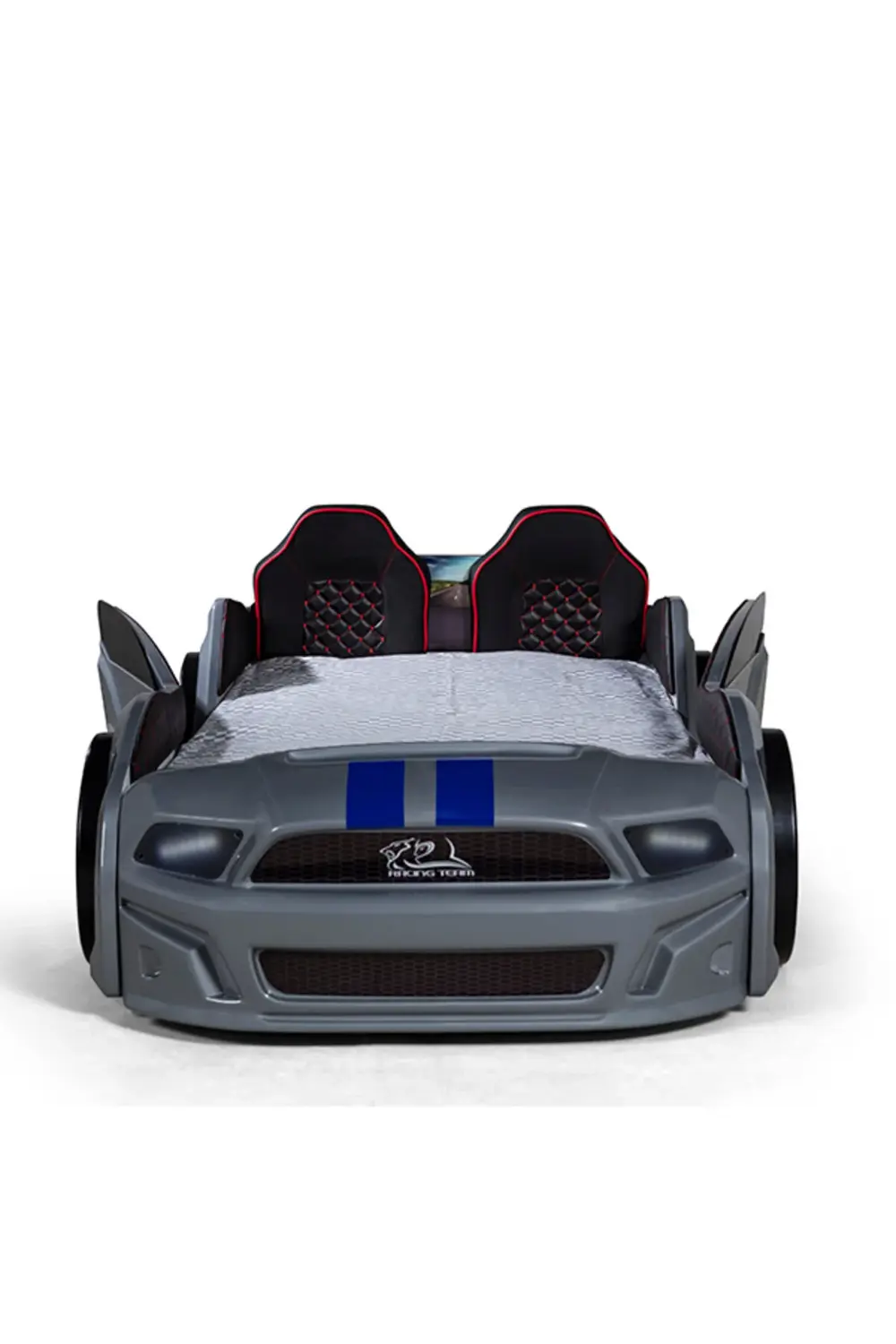 Bazalı Gri Arabalı Yatak Kapıları Açılan MST Full Ledli Kumandalı