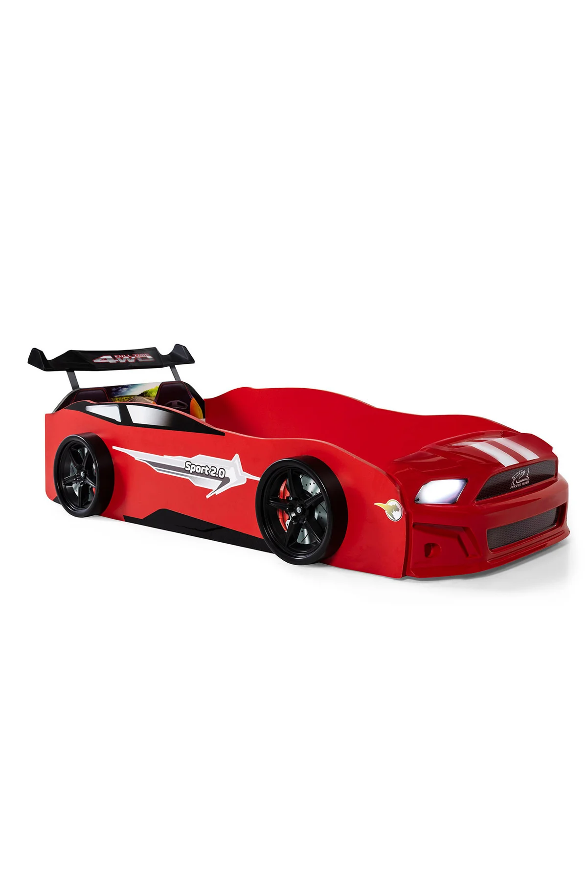 Bazalı Kırmızı Arabalı Yatak Sport Mst Işıklı