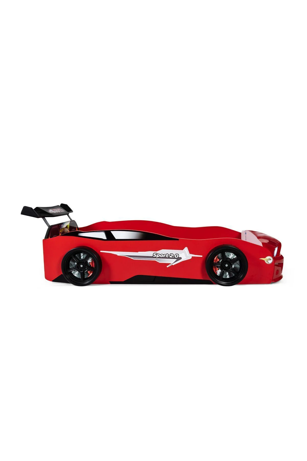 Bazalı Kırmızı Arabalı Yatak Sport Mst Işıklı