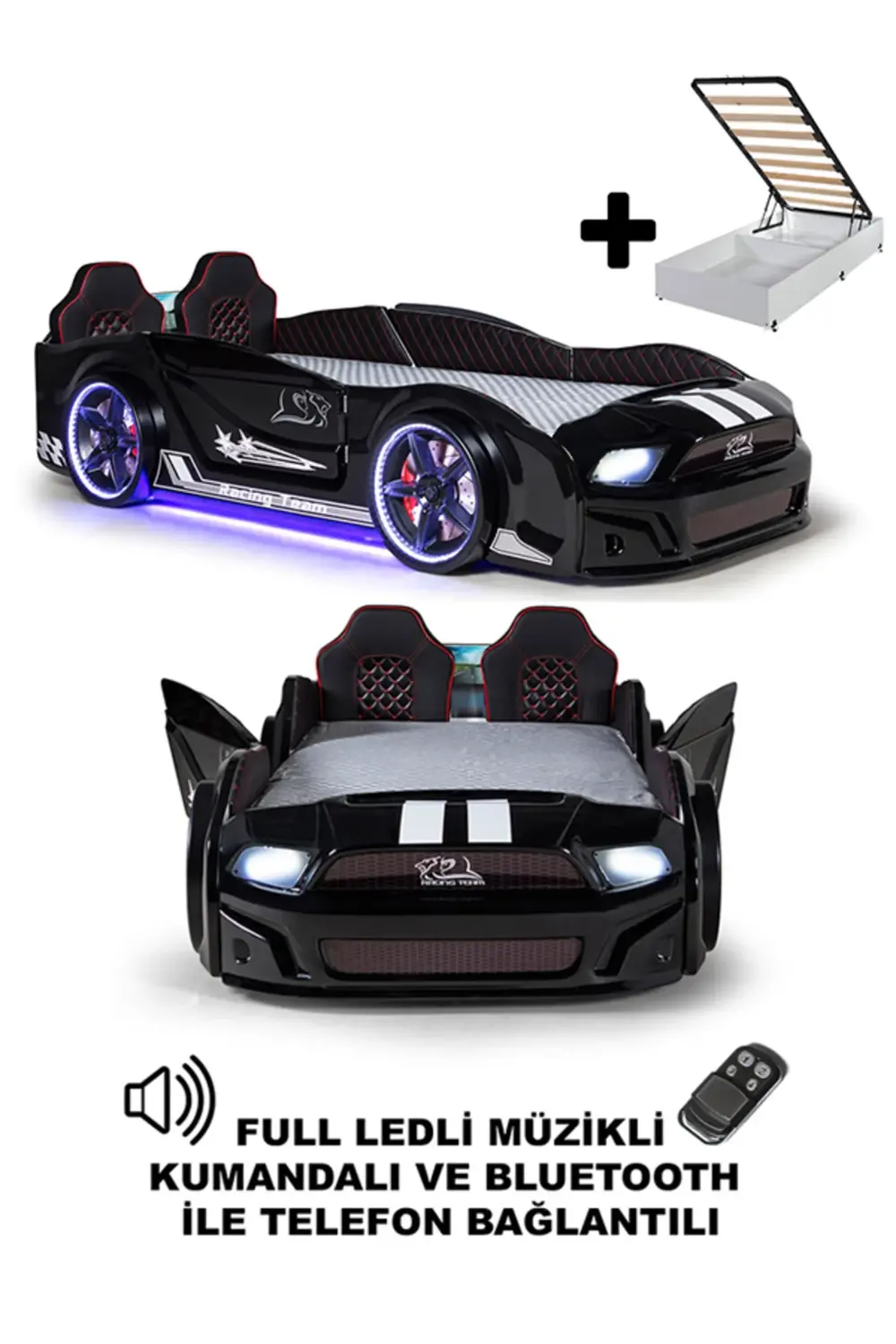 Bazalı Siyah Arabalı Yatak Kapıları Açılan MST  Full Ledli Kumand