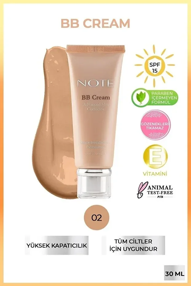 BB Cream SPF 15 Nemlendirici BB Krem - 02 Orta Koyu BB Cream SPF 15 Nemlendirici BB Krem - 02 Orta Koyu
