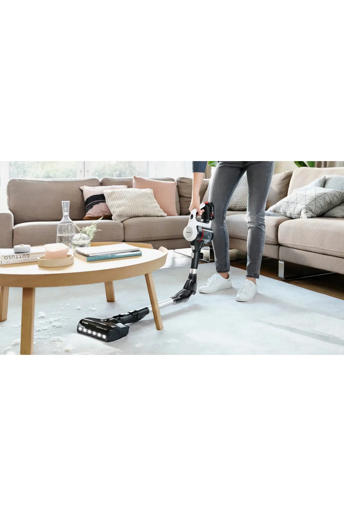 BBS711TR Beyaz Şarjlı Dikey Süpürge