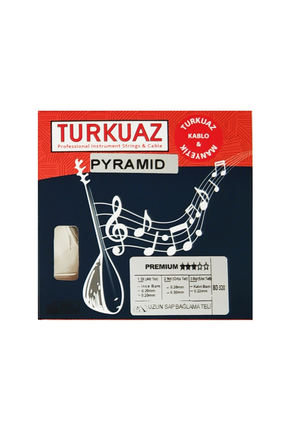 BD320 Uzun Sap Pyramid Bağlama Teli 020 İpekli Bam SET