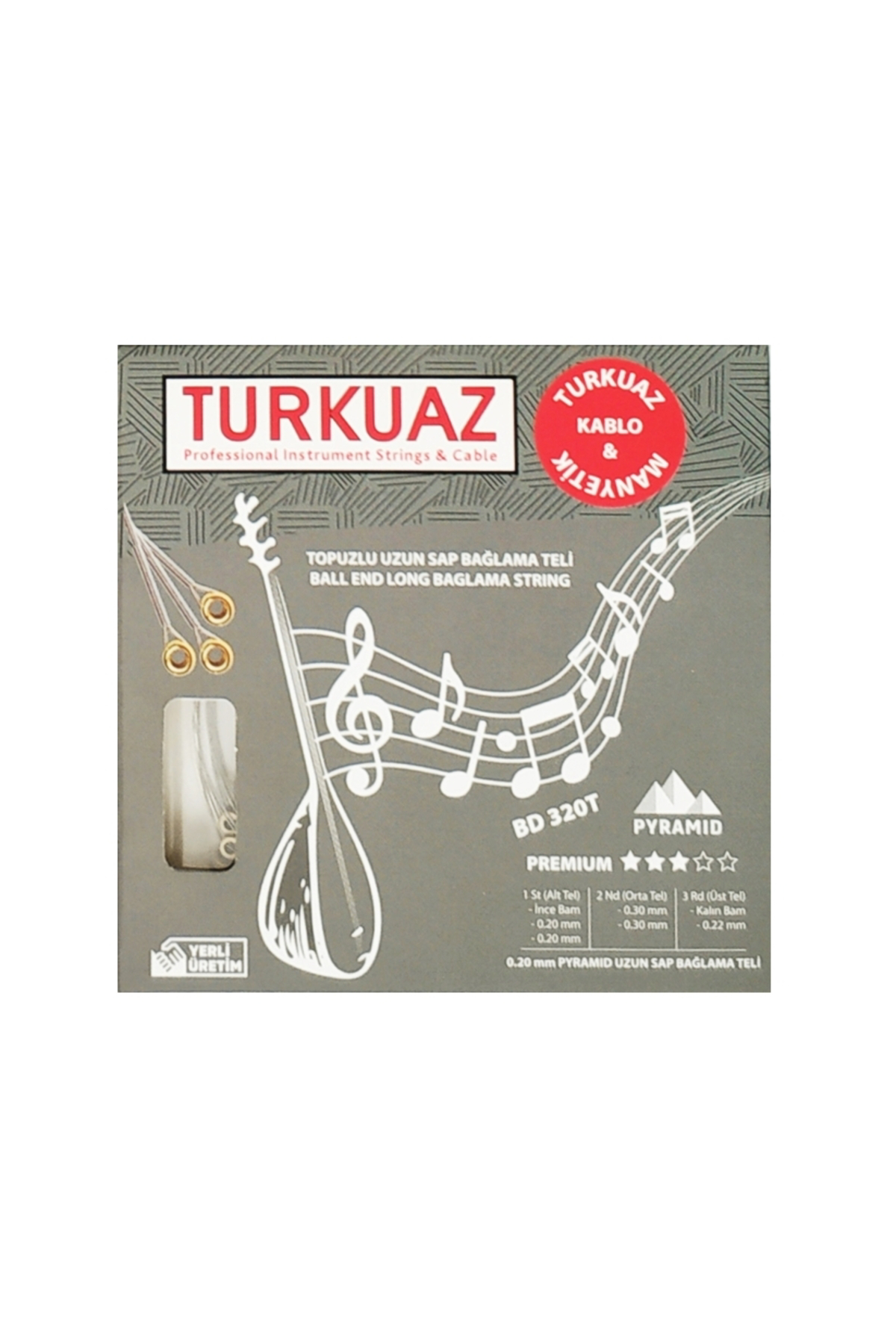 BD320T Uzun Sap Bağlama Teli 020 Pyramid Topuzlu SET