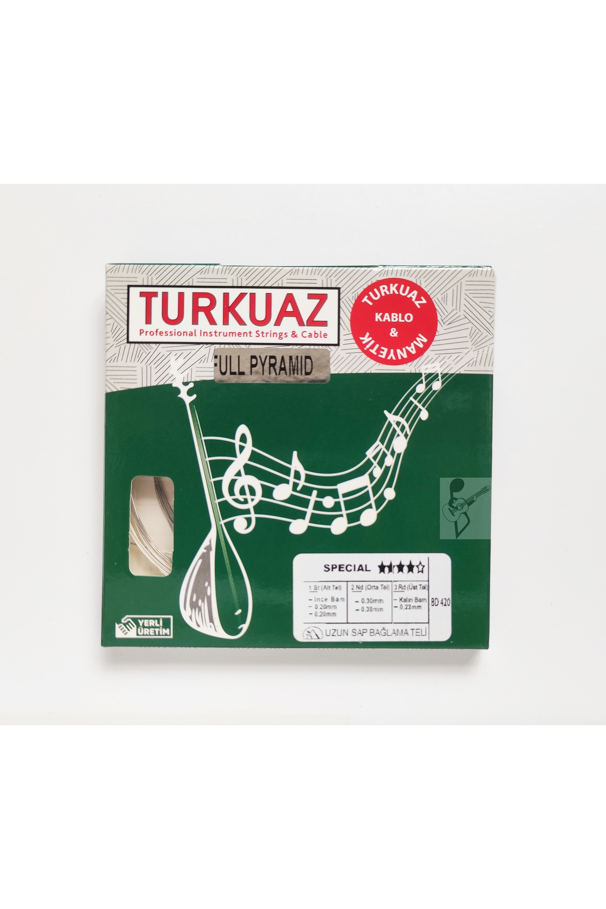 BD420 0.20 Pyramid + Pyramid Bamlı Uzun Sap Bağlama Teli 020 Takı