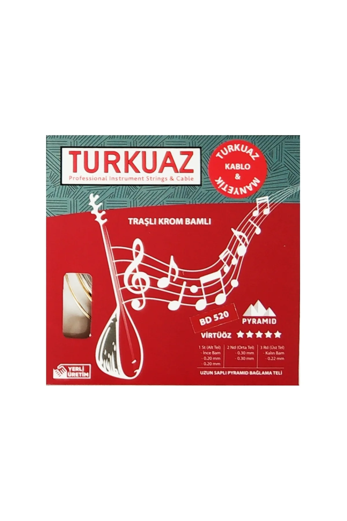 BD520 Uzun Sap Bağlama Teli 020 Pyramid + Krom Bamlı SET