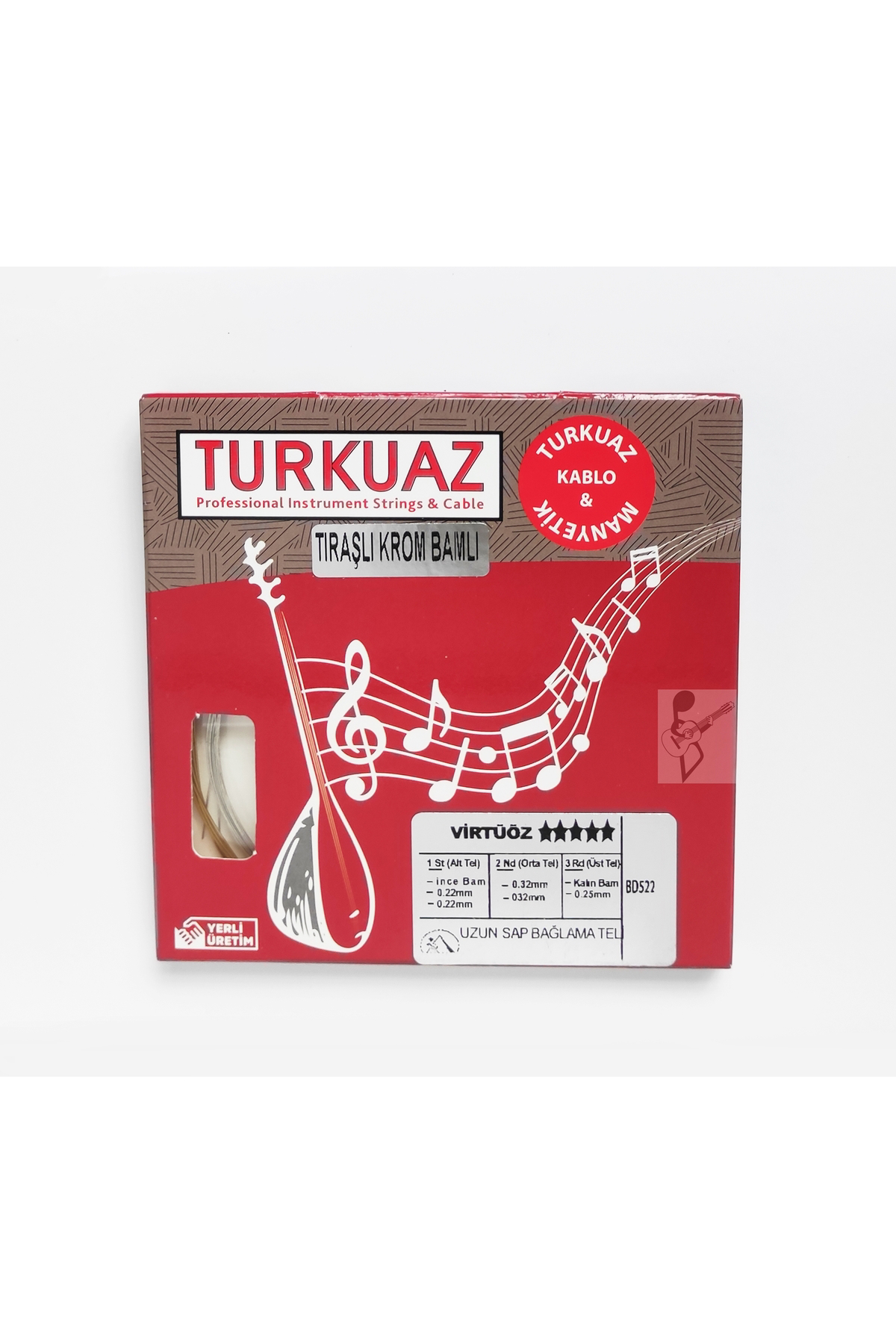 BD522 Uzun Sap Bağlama Teli 0.22 Pyramid + Krom Bamlı SET 022