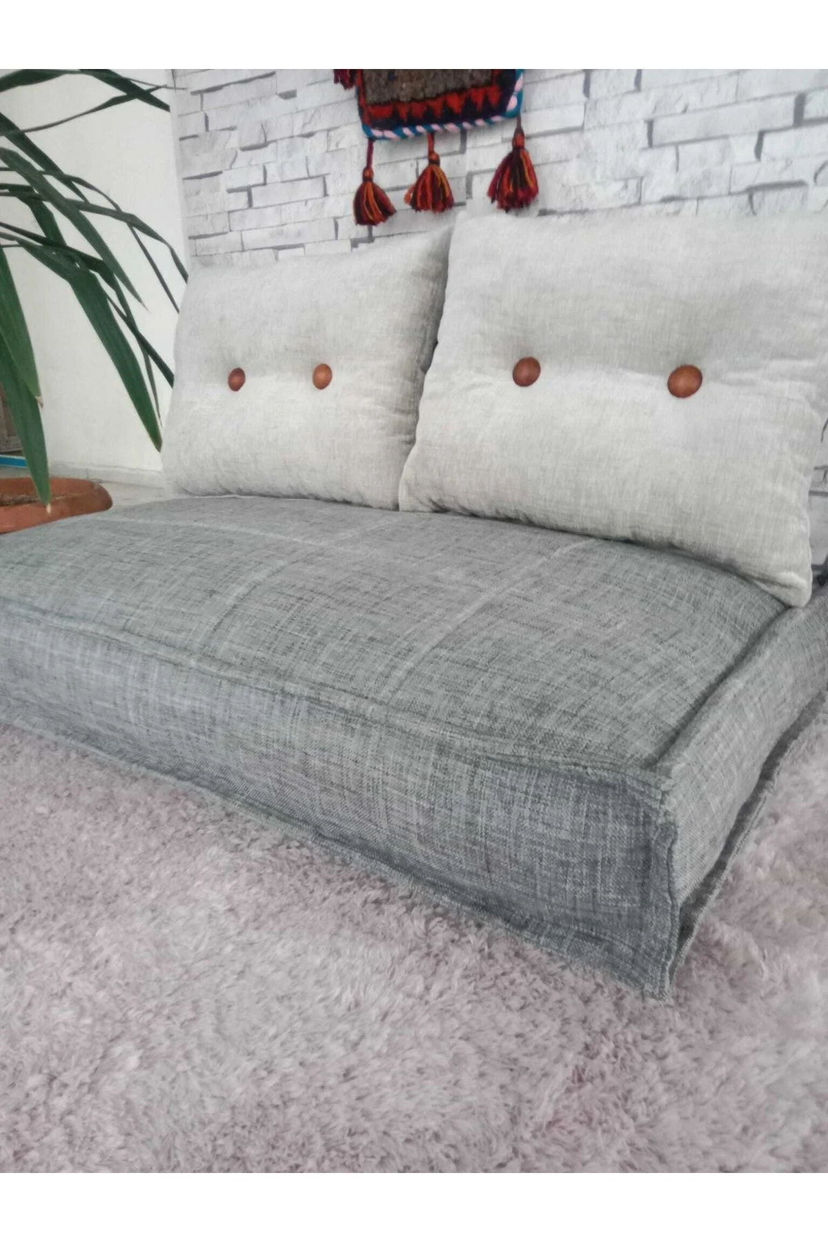 Bdphome Gri Çocuk Odası Yer Minderi