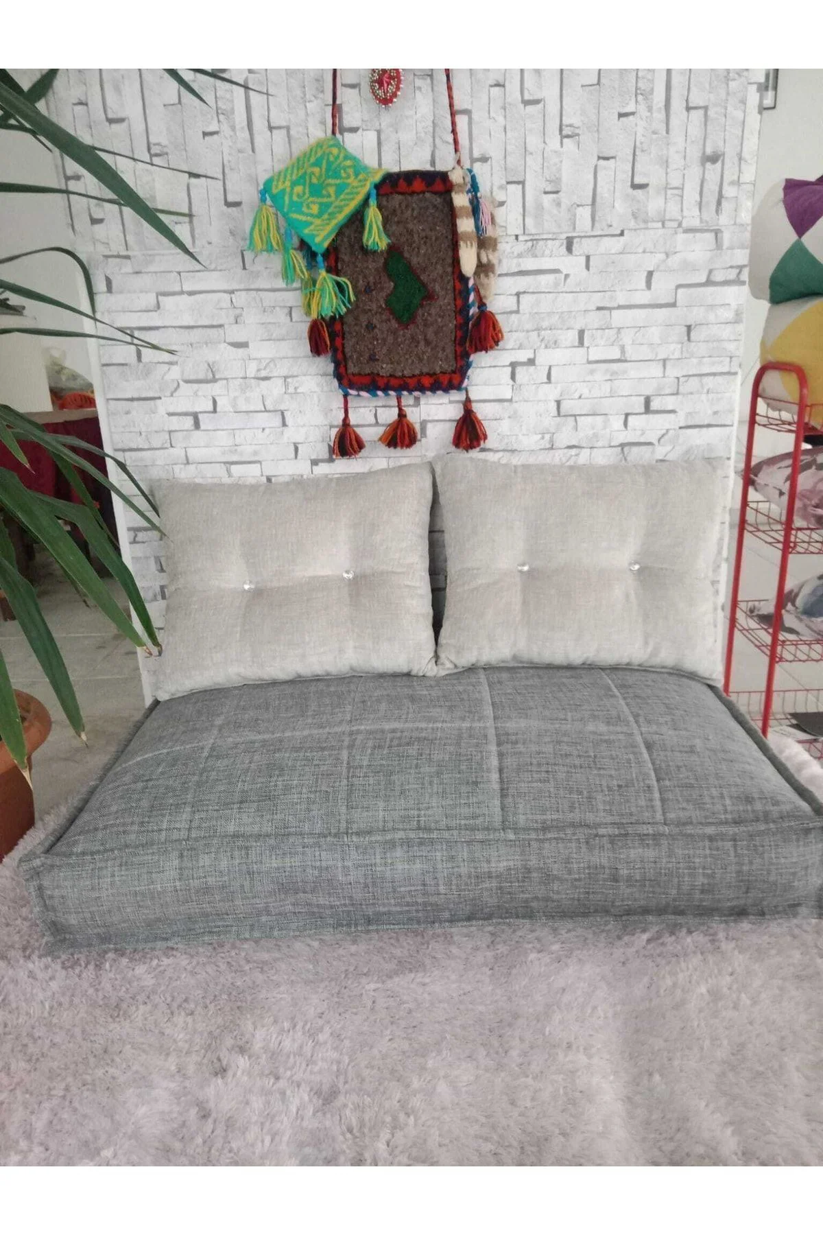 Bdphome Gri Çocuk Odası Yer Minderi