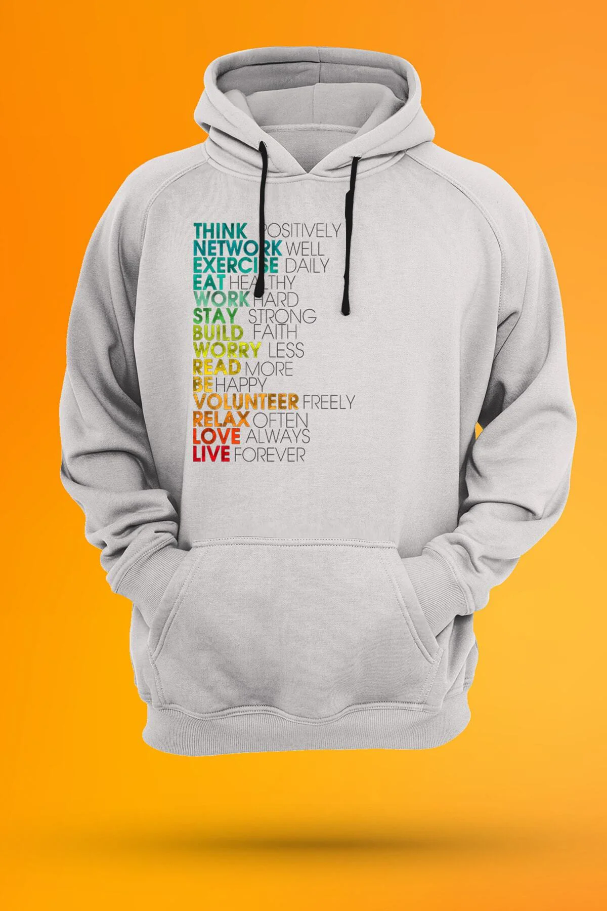 Be A Voice Not An Echo Baskılı Kapüşonlu Sweatshirt