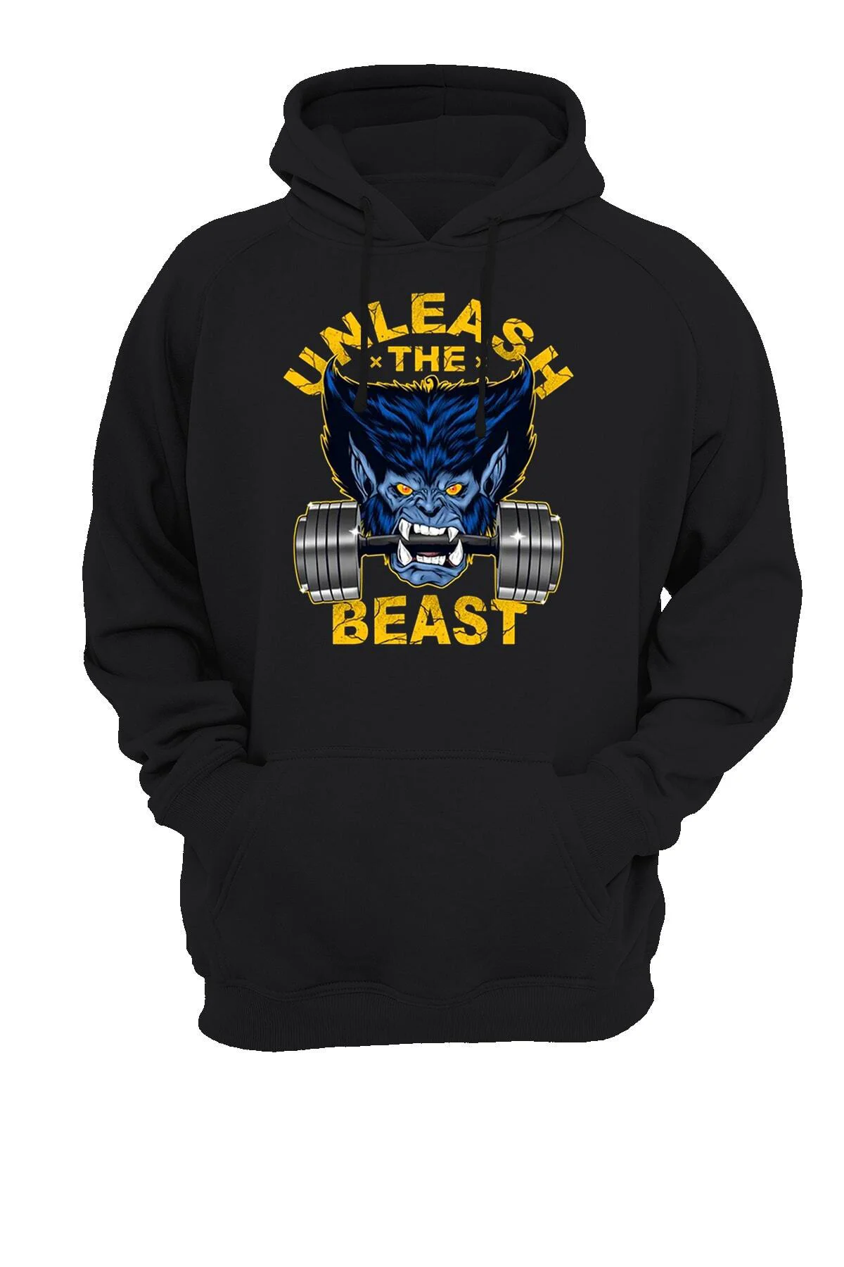 Beasty Gym Baskılı Fermuarsız Kapüşonlu Sweatshirt Hoodie