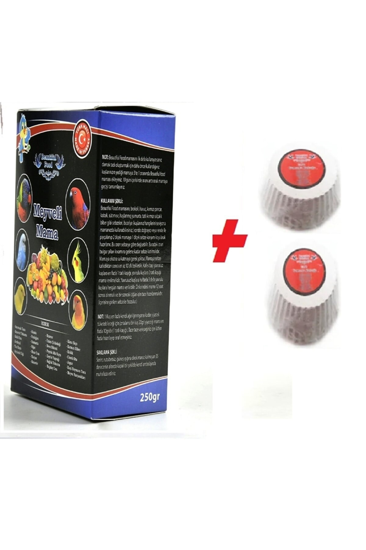 Beautiful Food Muhabbet & Kanarya Maması Meyveli Mama 250gr+gaga 