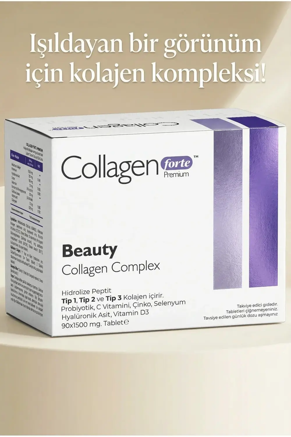 Beauty Collagen, Probiyotik & Multivitamin 1500mg X 90 Tablet