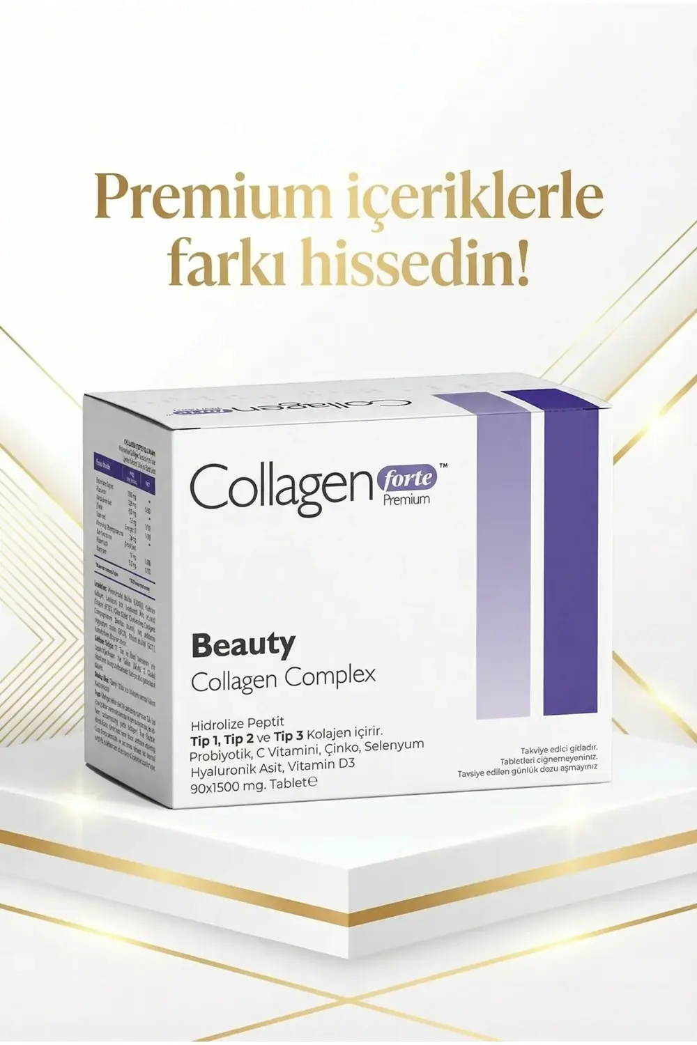 Beauty Collagen, Probiyotik & Multivitamin 1500mg X 90 Tablet
