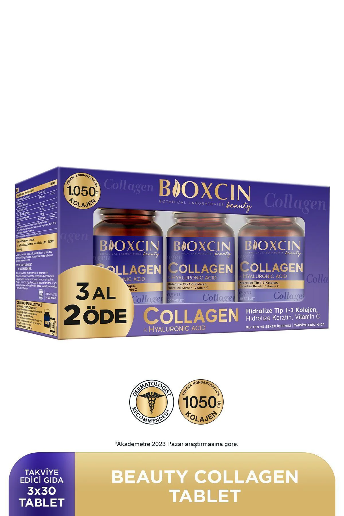 Beauty Collagen Tablet Tip 1 & Tip 3 Hidrolize Kolajen Tablet (3
