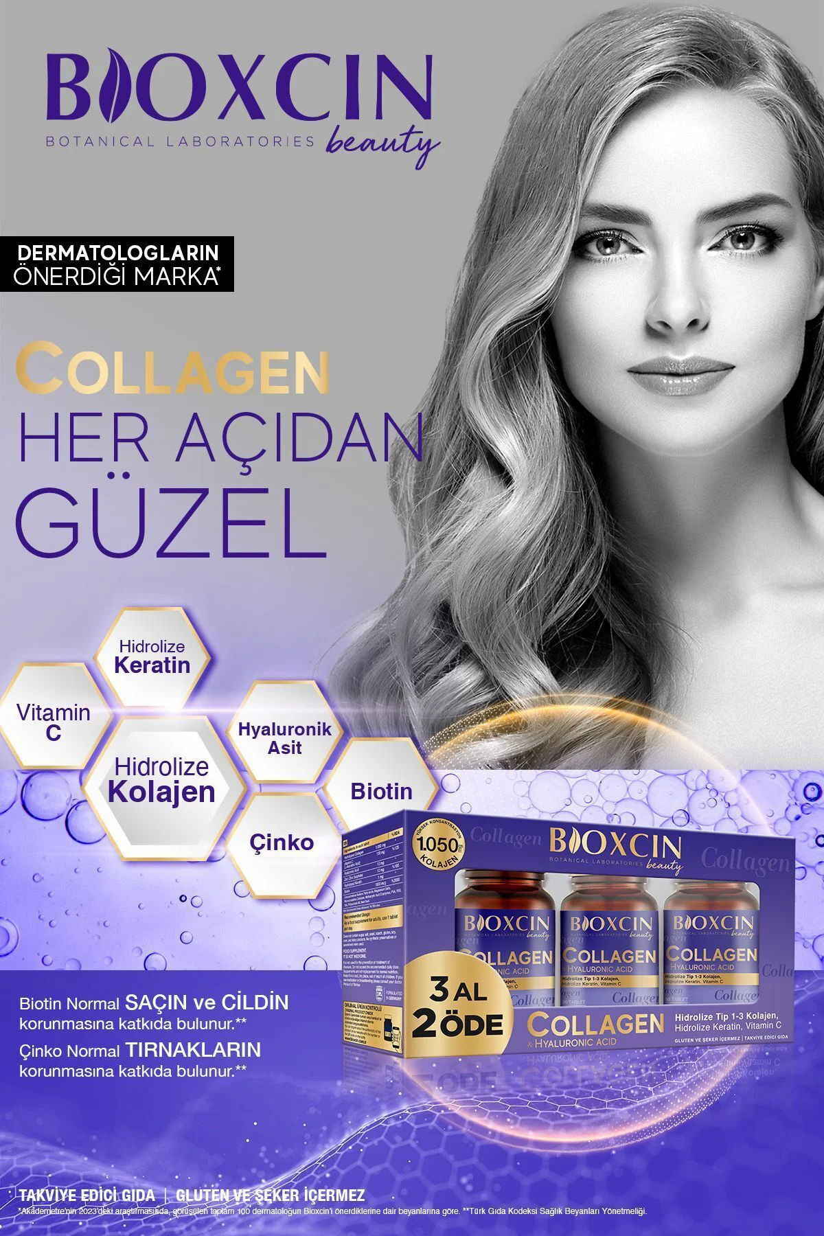 Beauty Collagen Tablet Tip 1 & Tip 3 Hidrolize Kolajen Tablet (3