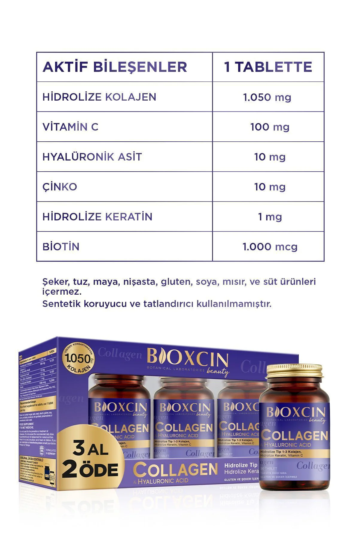 Beauty Collagen Tablet Tip 1 & Tip 3 Hidrolize Kolajen Tablet (3