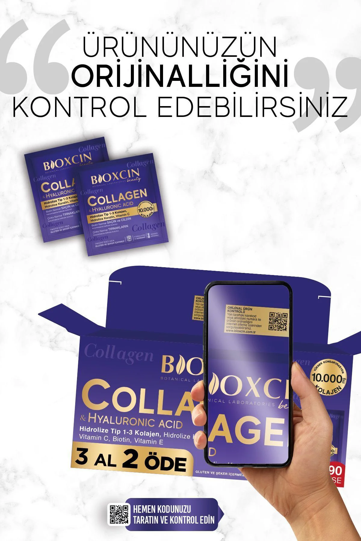 Beauty Collagen Toz Saşe 10.000 mg Tip 1 & 3 Hidrolize Kolajen Sa