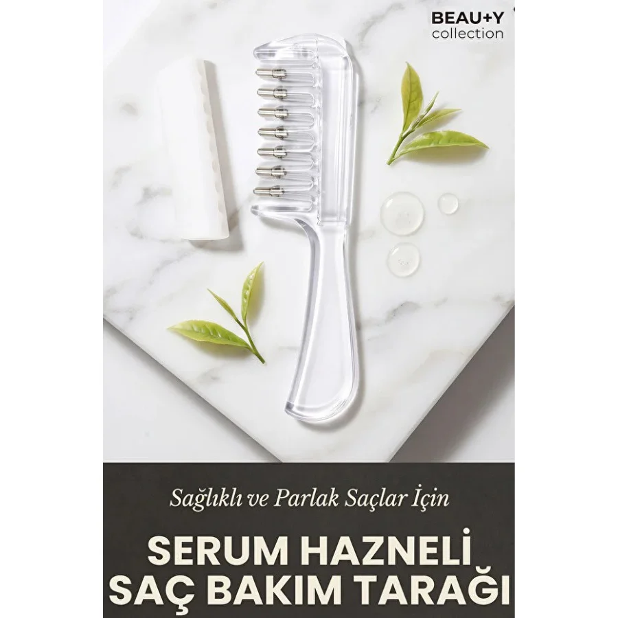 Beauty Collection Serumia Metal Uçlu Hazneli Saç Dibi Serum ve Bakım Yağı Uygulama Tarağı Şeffaf Beauty Collection Serumia Metal Uçlu Hazneli Saç Dibi Serum ve Bakım Yağı Uygulama Tarağı Şeffaf