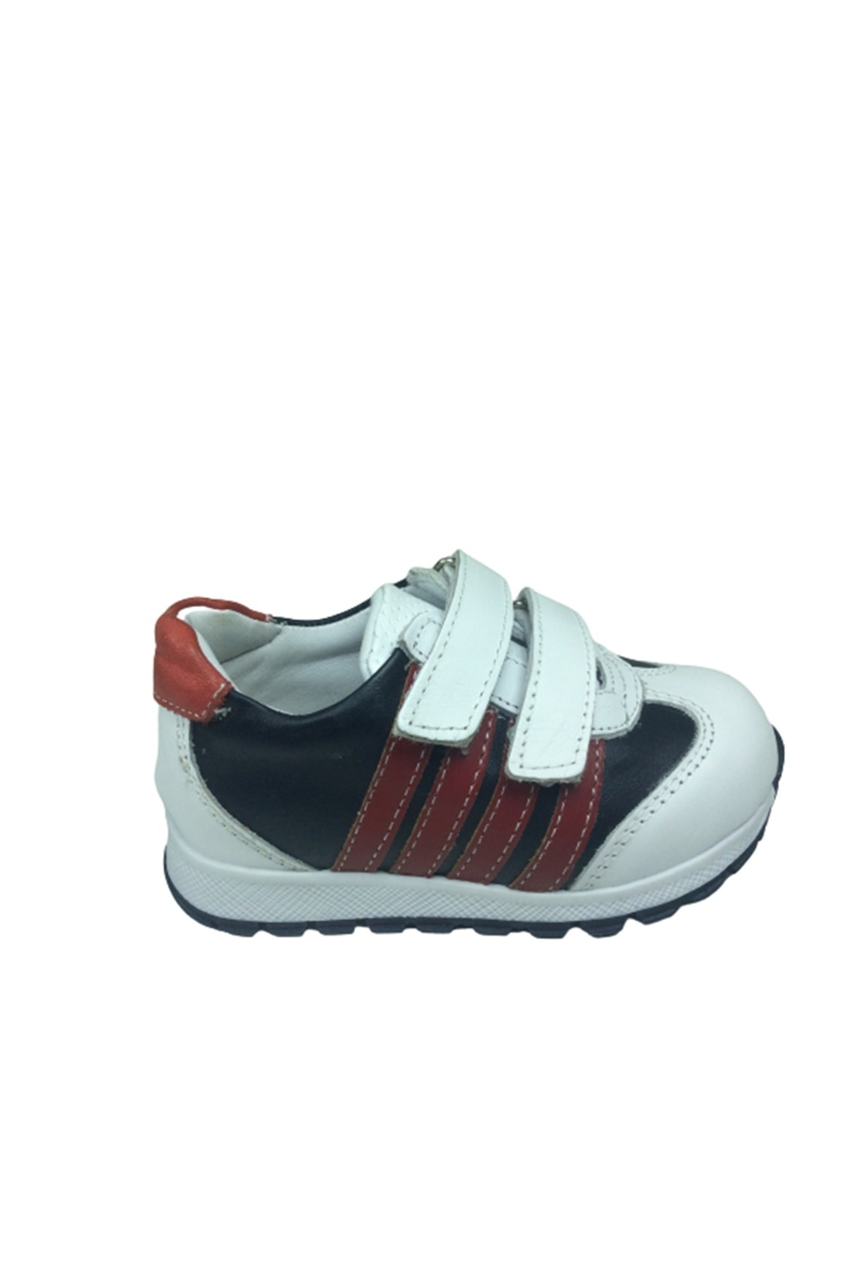 Bebe Erkek Çocuk Spor Ayakkabı Beyaz-siyah Cırtlı % 100 Deri Anat